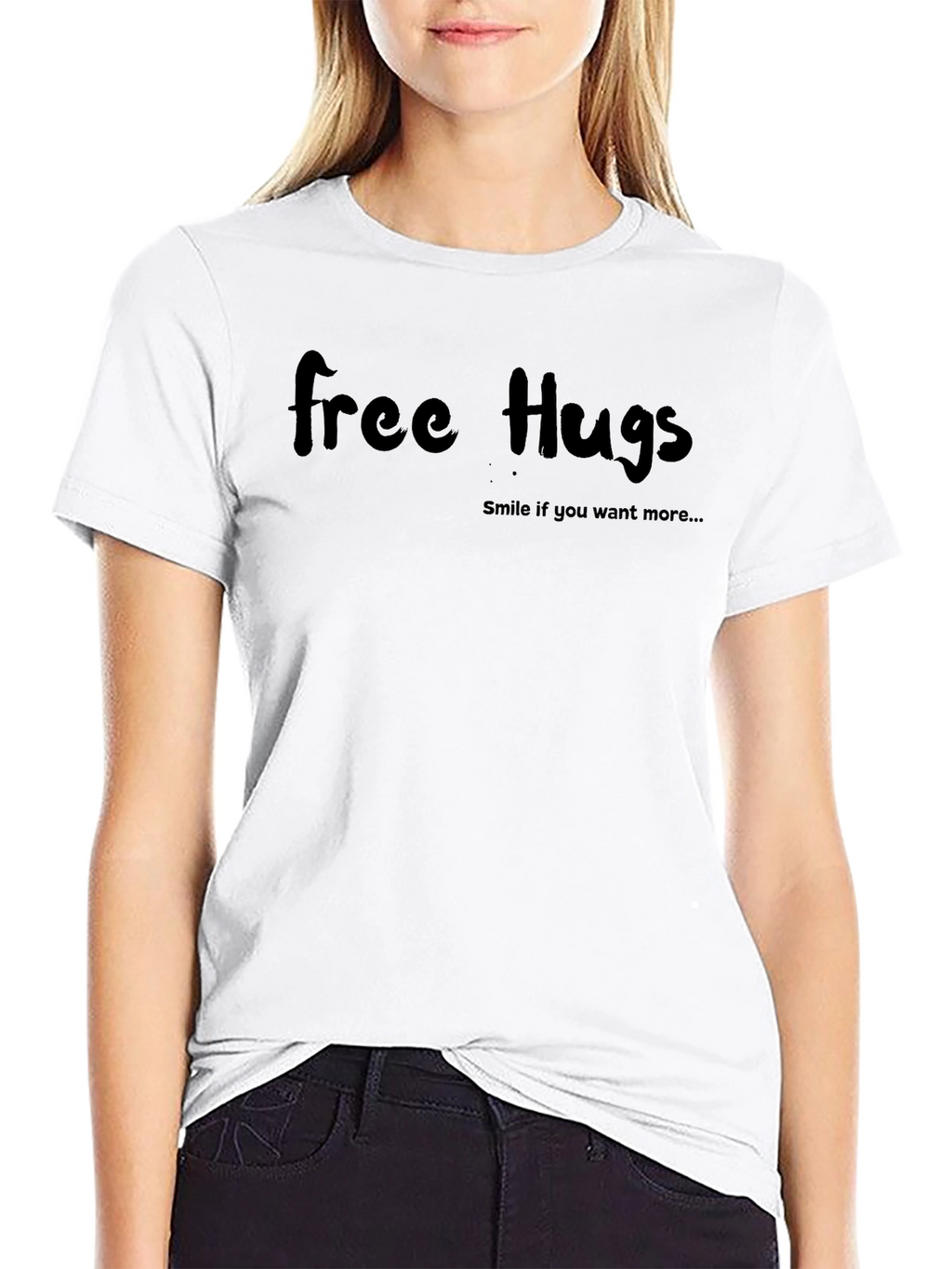 Free Hugs Graphic Tee - Black T-Shirt