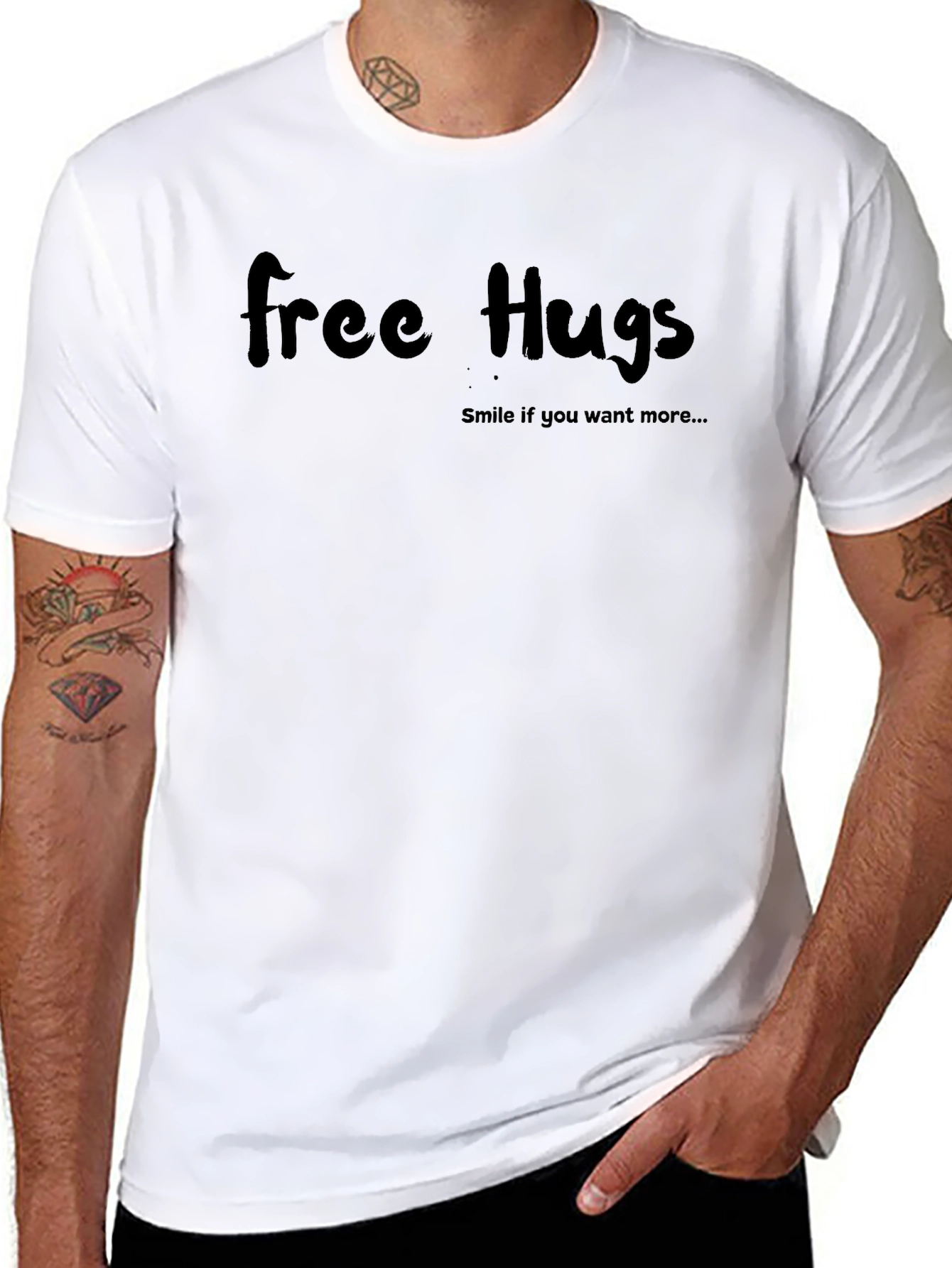 Free Hugs Graphic Tee - Black T-Shirt