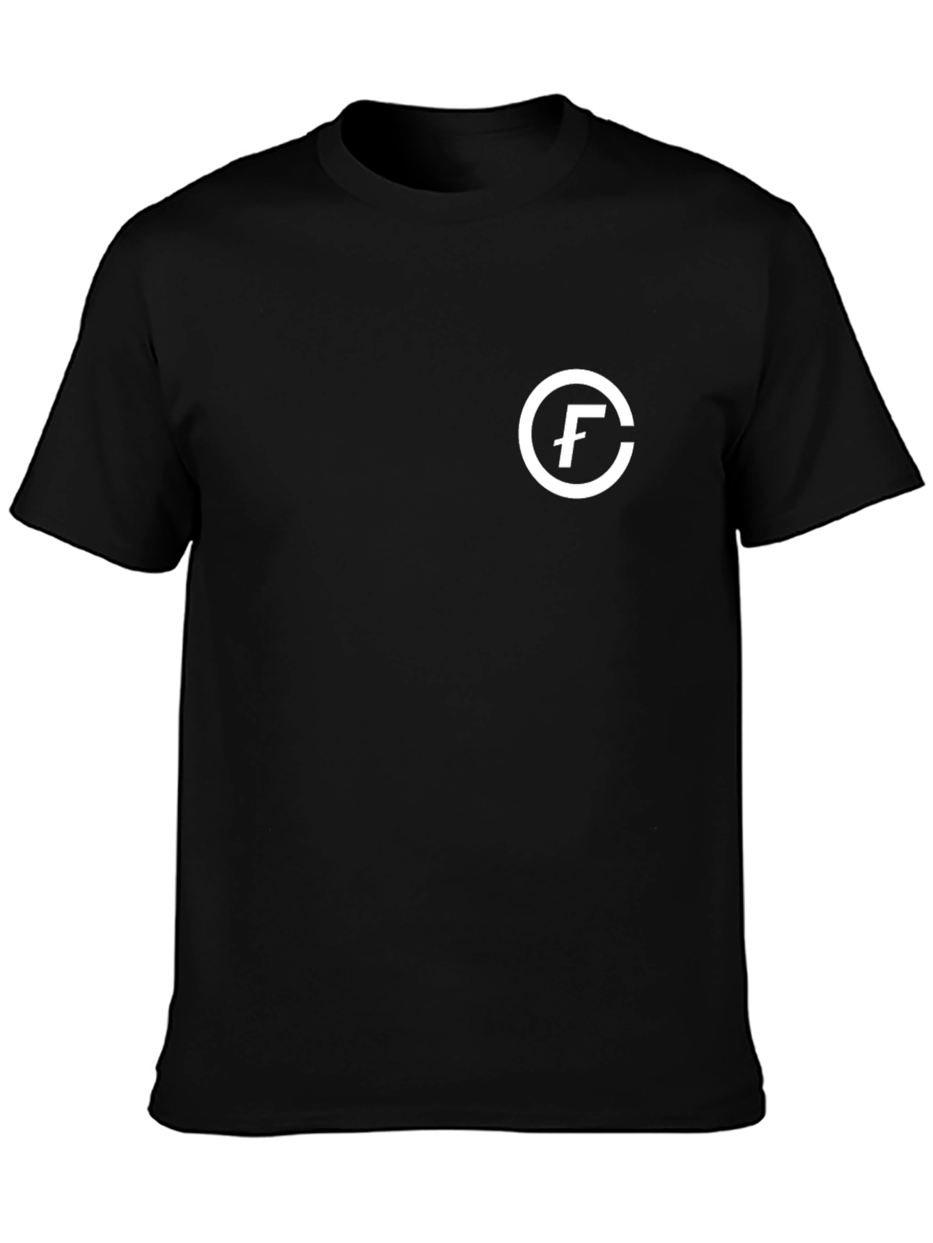 Modern Black T-Shirt with Circle F Logo