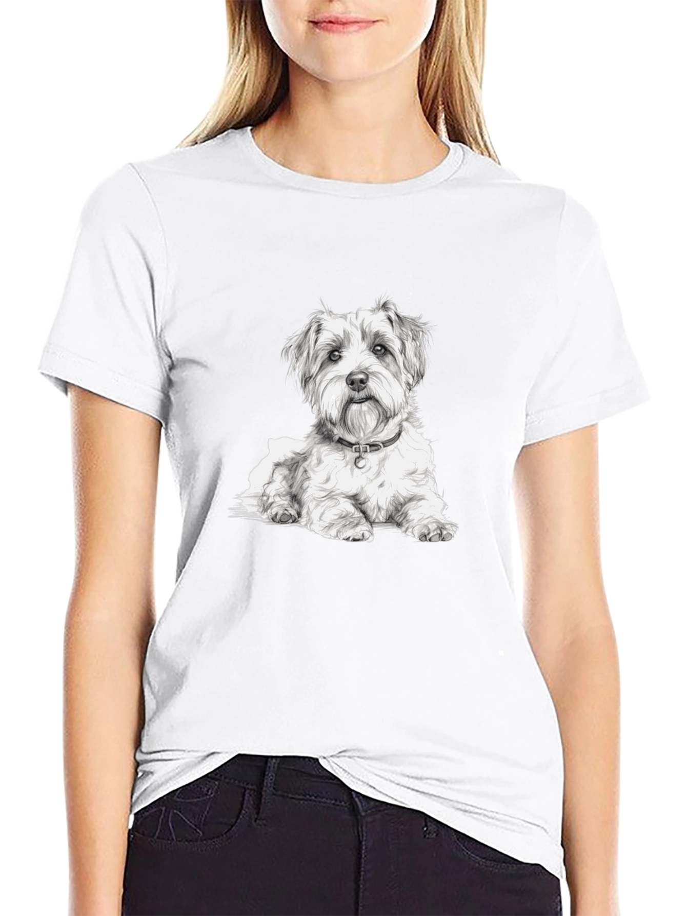 Dog Graphic Black Tee - Casual Wear