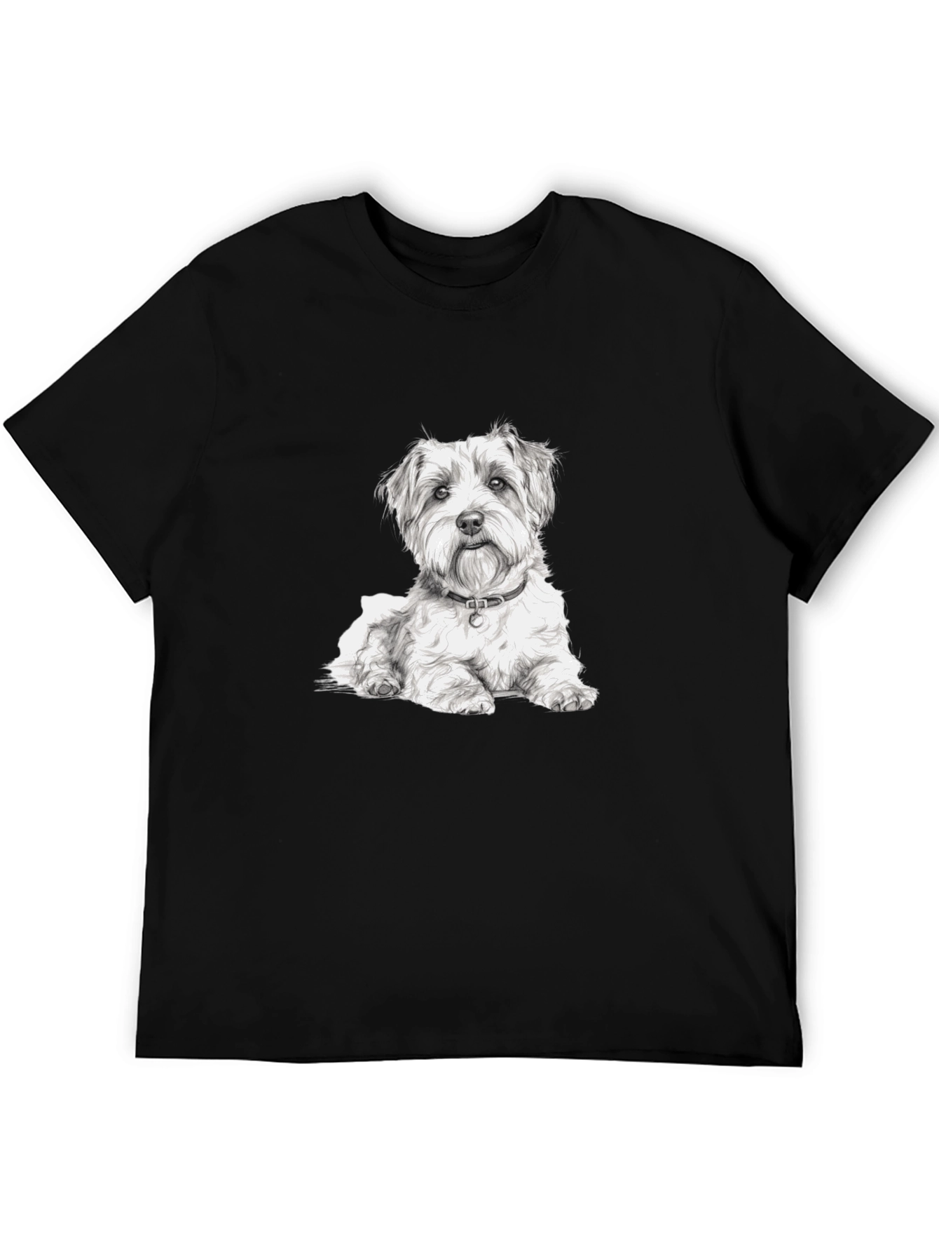 Dog Graphic Black Tee - Casual Wear