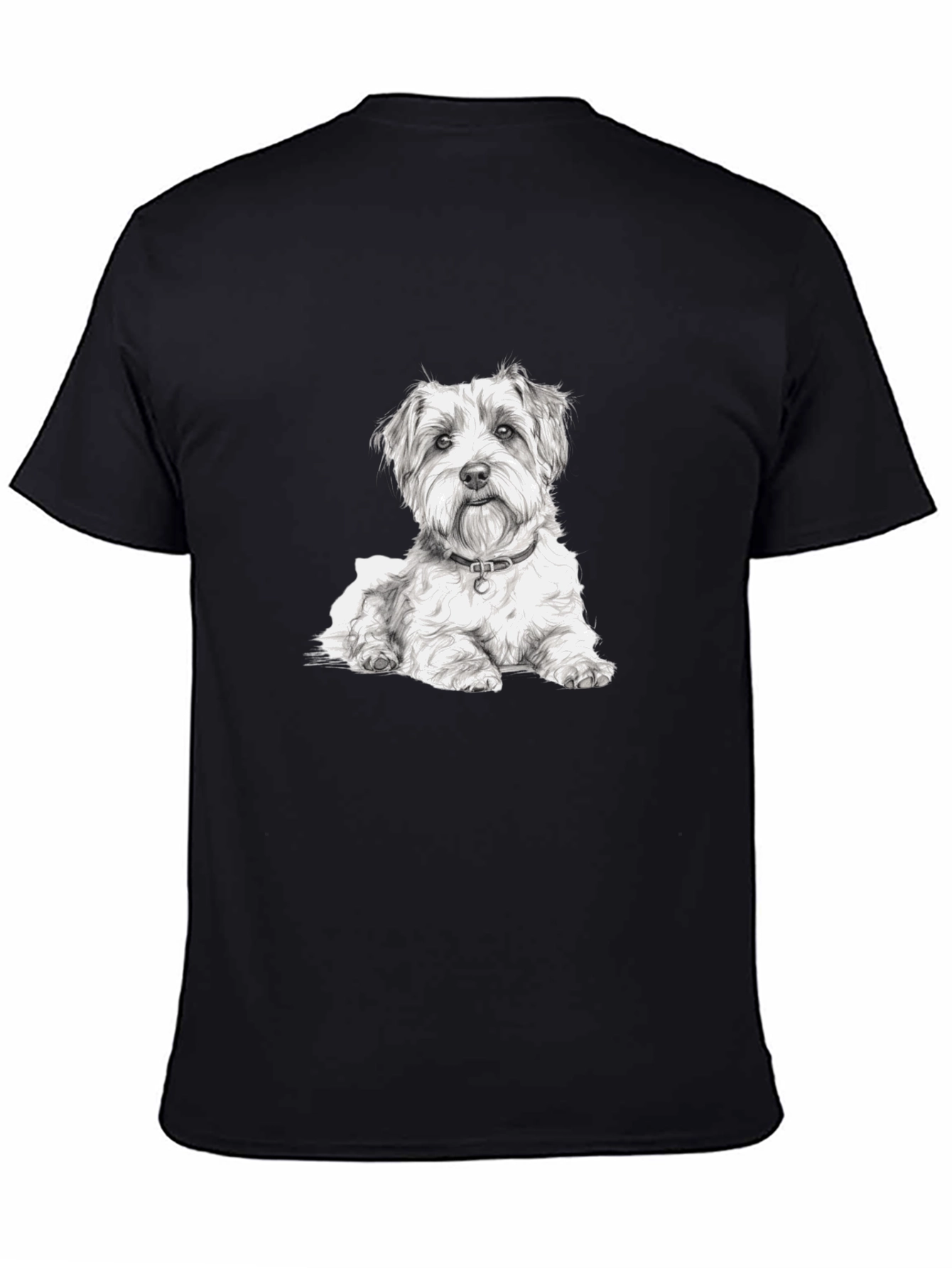 Dog Graphic Black Tee - Casual Wear