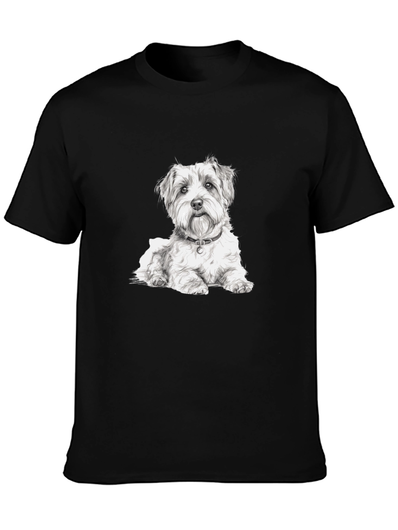 Dog Graphic Black Tee - Casual Wear