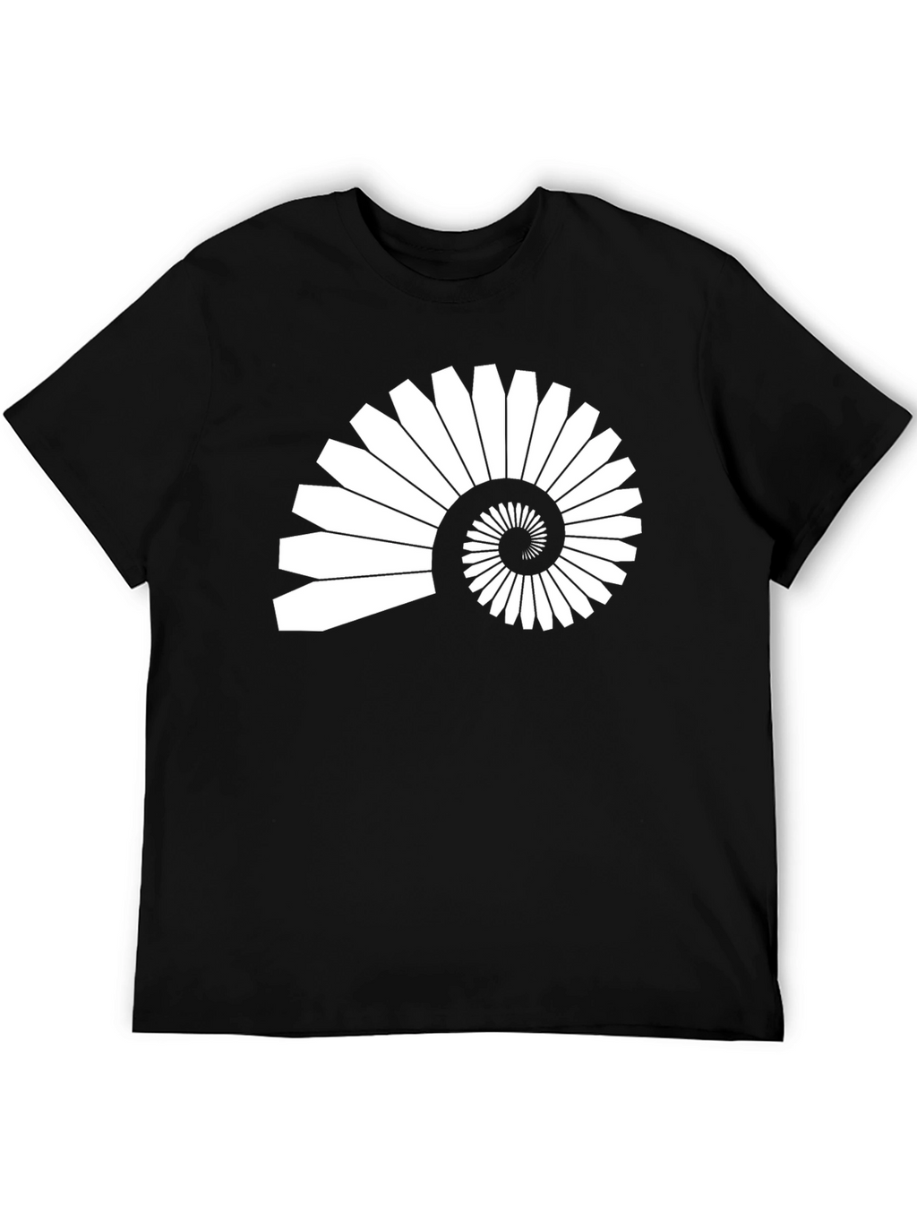 Abstract Nautilus Spiral Graphic T-Shirt
