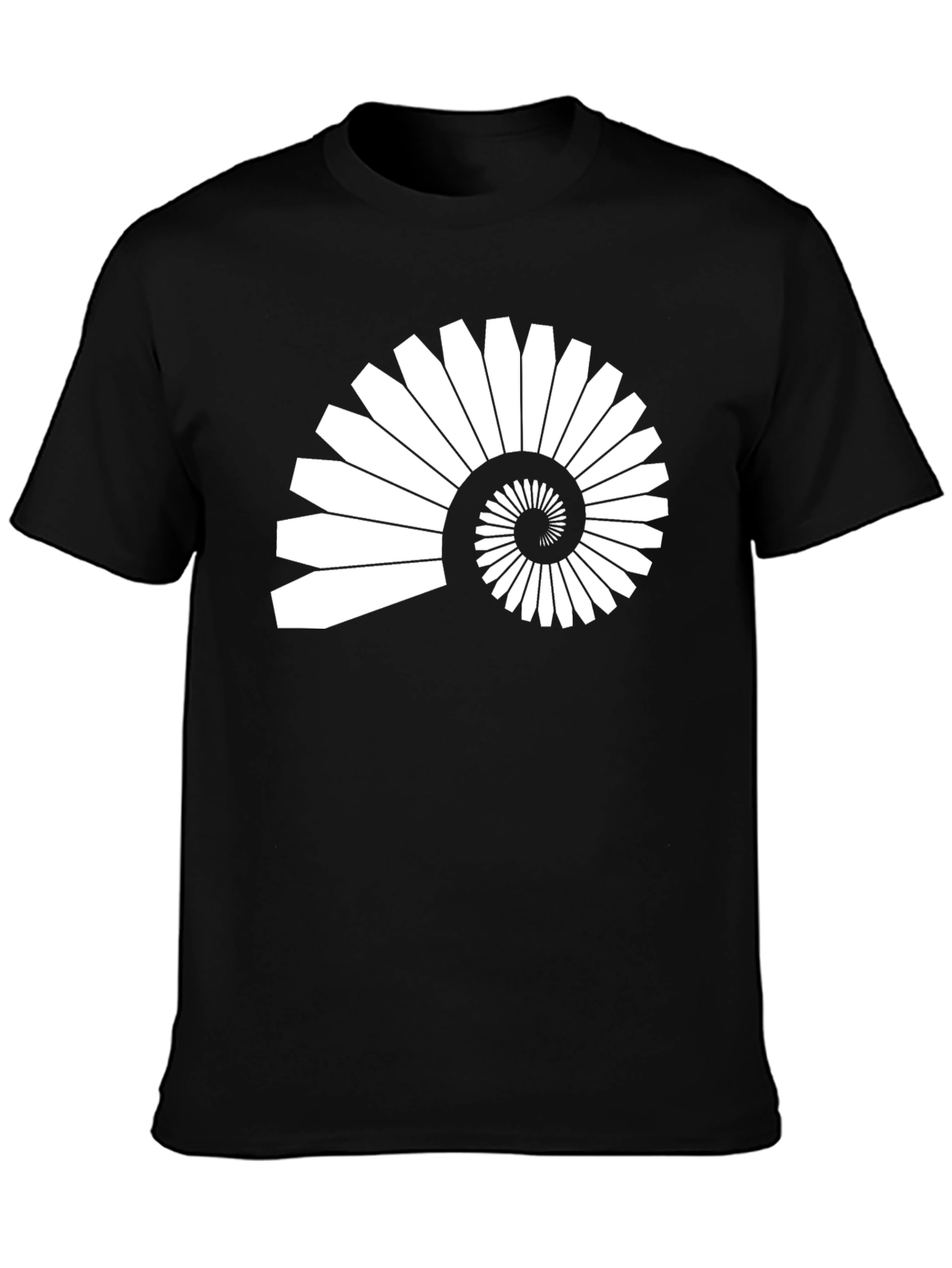 Abstract Nautilus Spiral Graphic T-Shirt