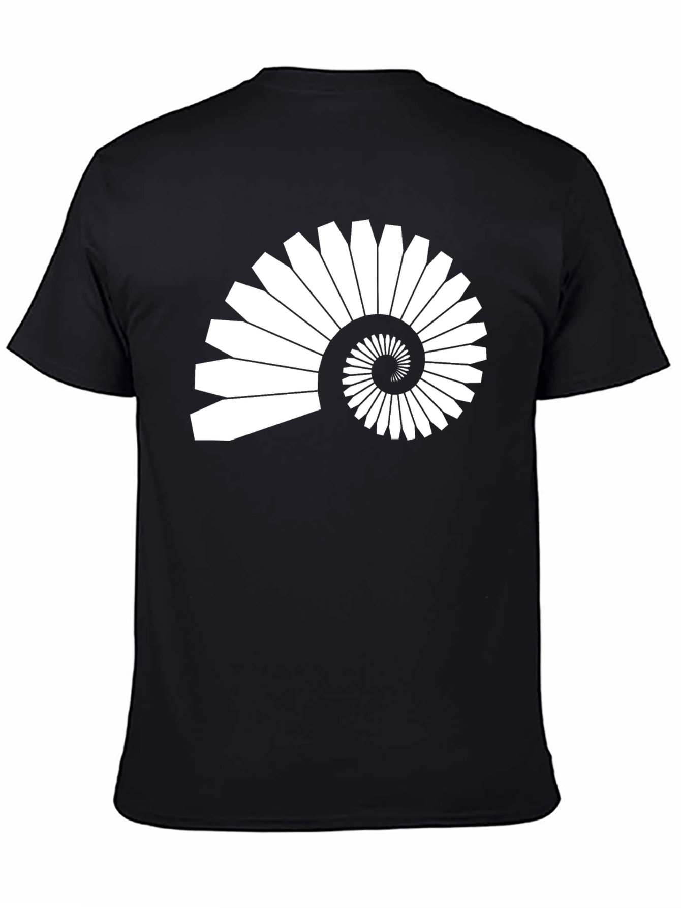 Abstract Nautilus Spiral Graphic T-Shirt