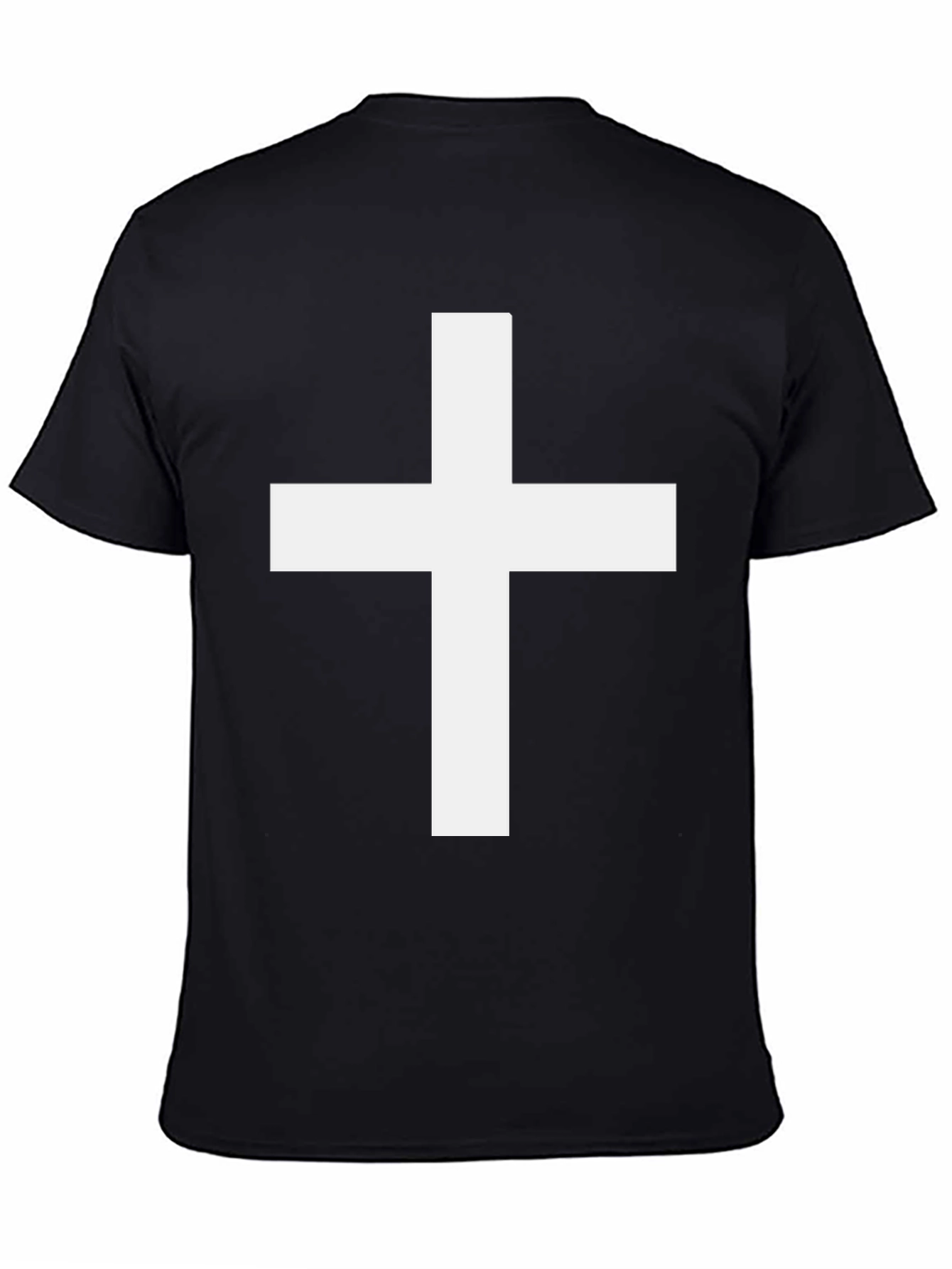 Bold Cross Graphic Tee - Classic Black Cotton T-Shirt