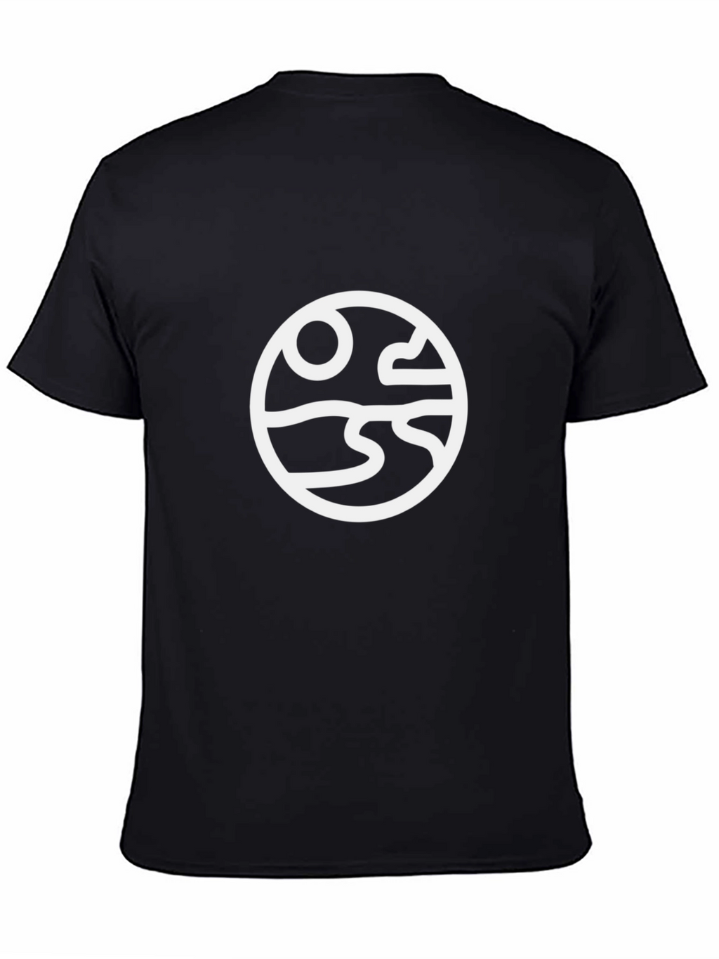 Abstract Landscape Graphic Tee - Black