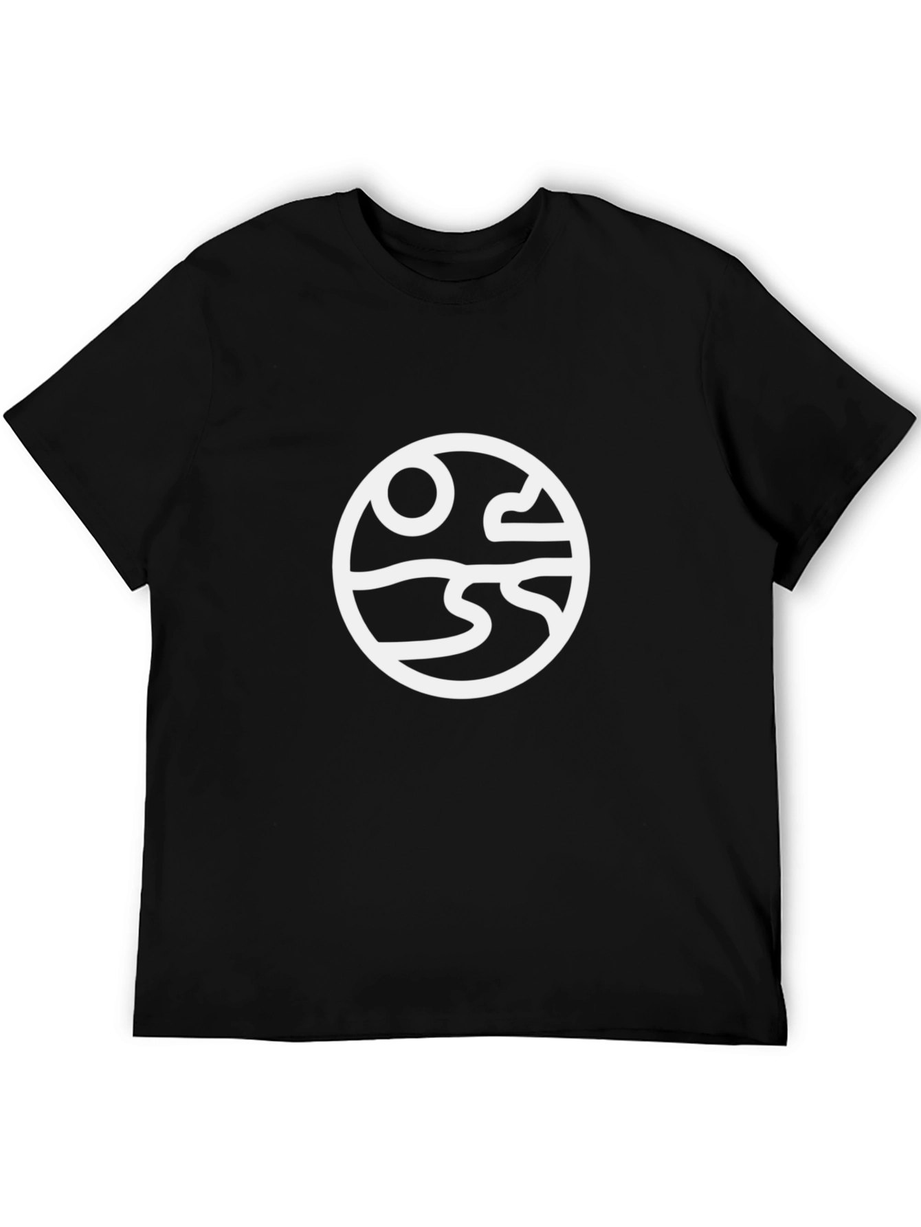 Abstract Landscape Graphic Tee - Black
