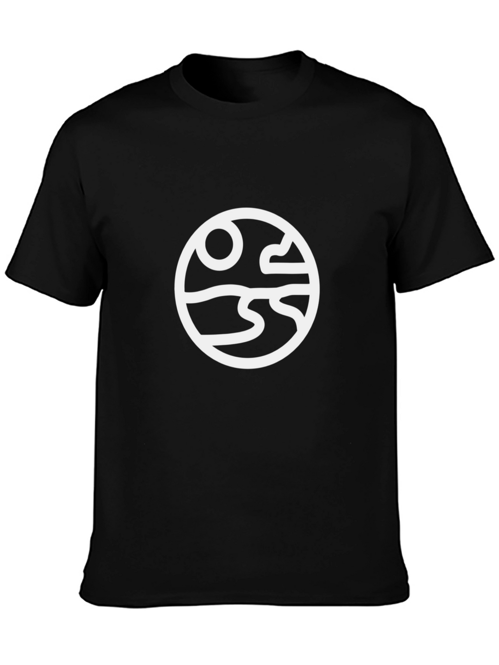 Abstract Landscape Graphic Tee - Black