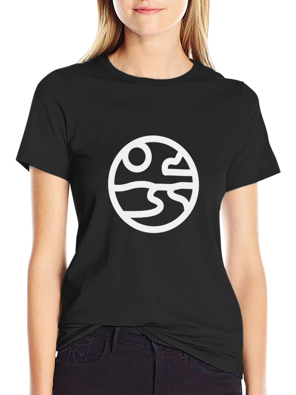 Abstract Landscape Graphic Tee - Black