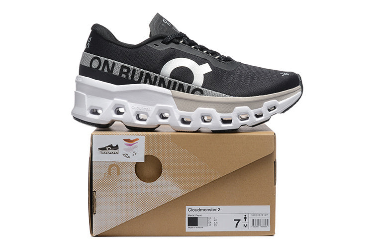 On M Cloudmonster Black/ Frost