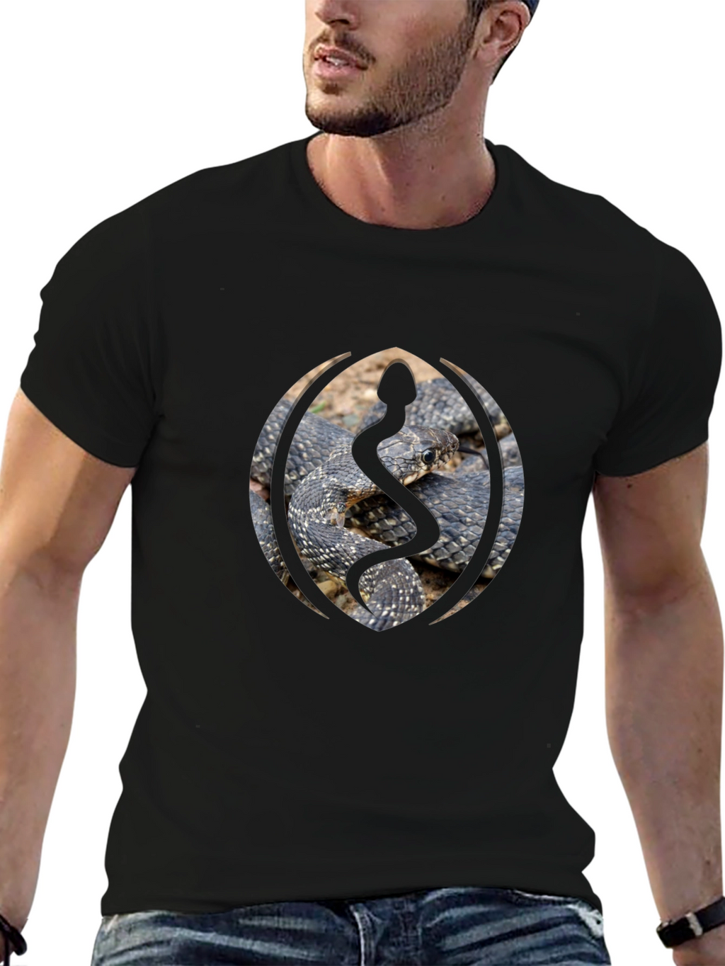 Snake Emblem Black Tee