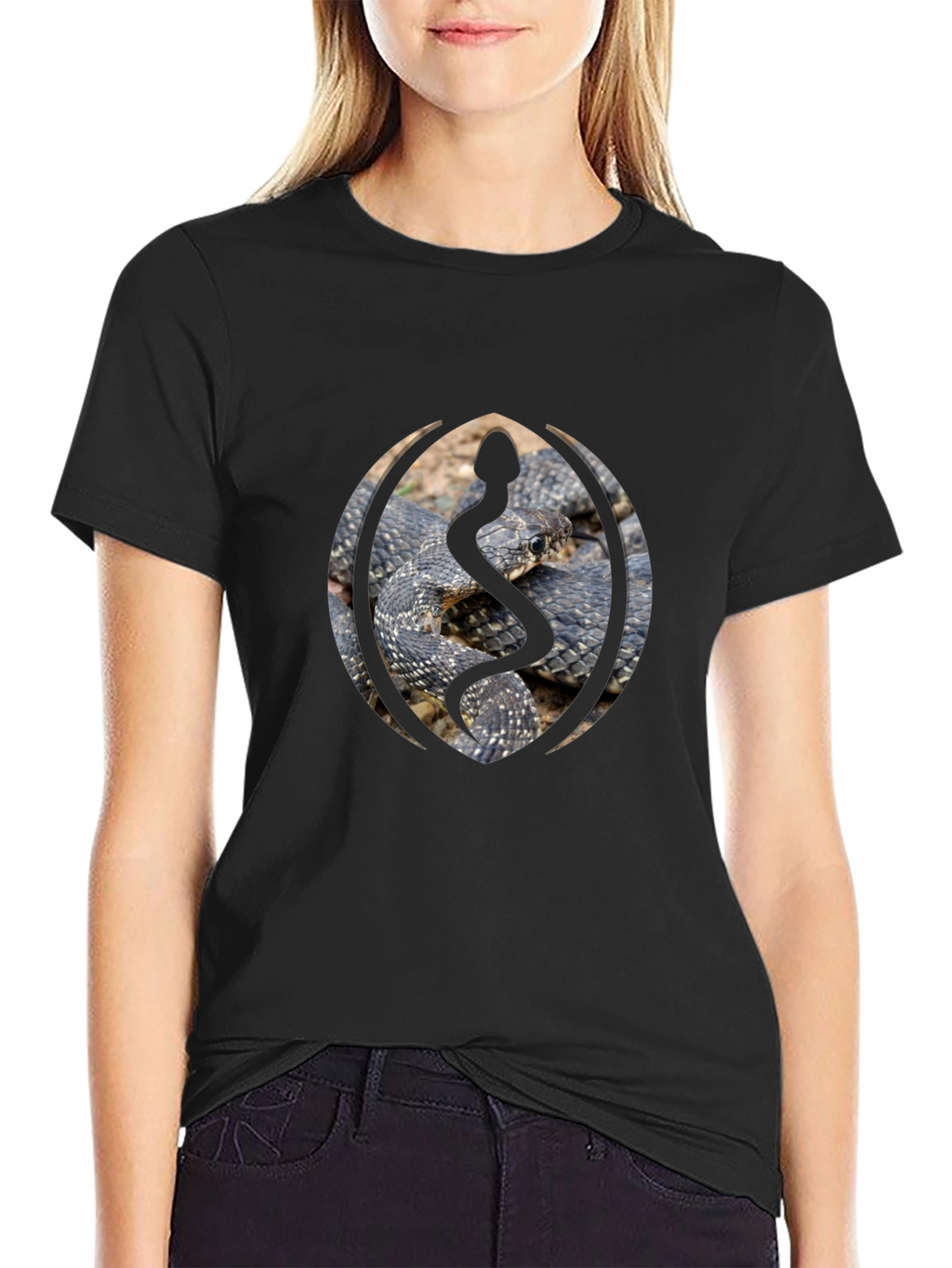Snake Emblem Black Tee
