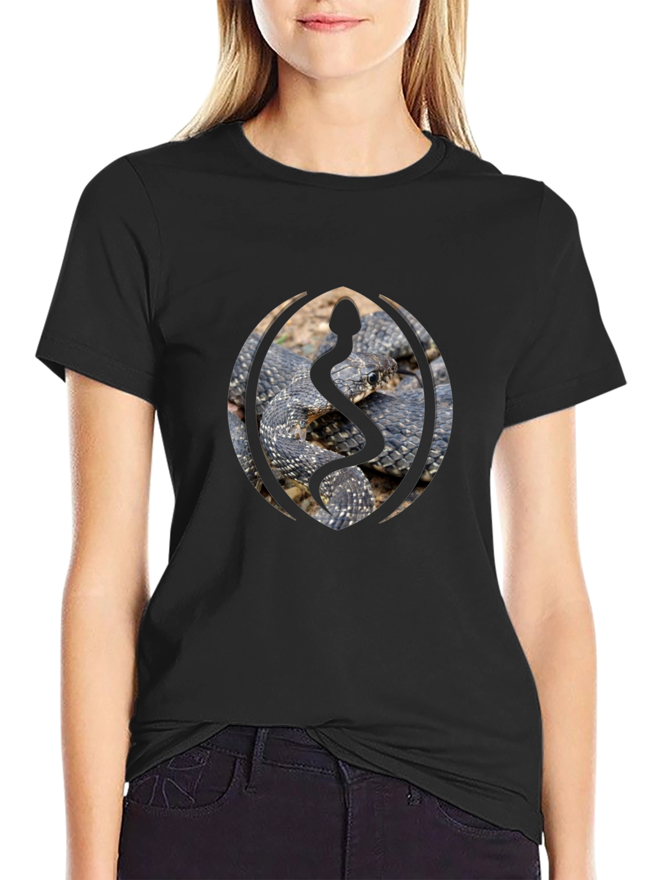 Snake Emblem Black Tee