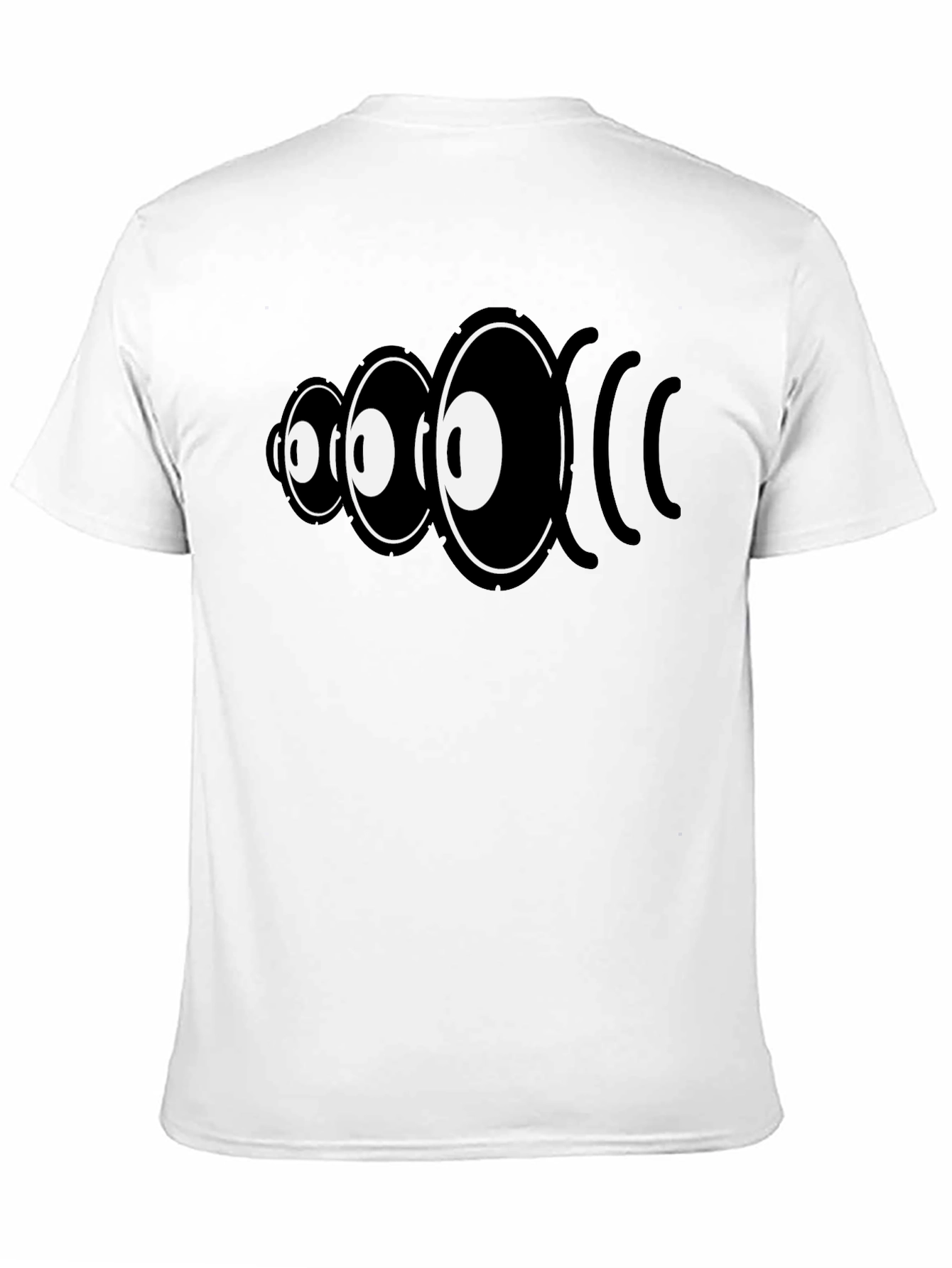 Eye Sound Wave Graphic Tee - Black Cotton Shirt