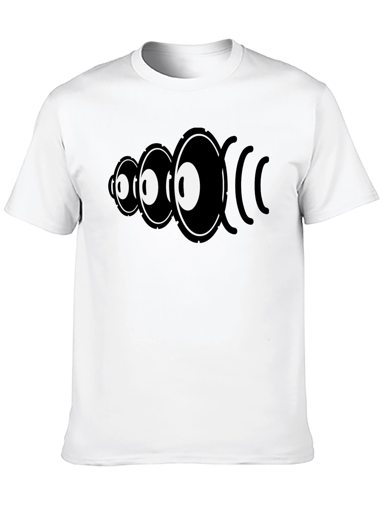 Eye Sound Wave Graphic Tee - Black Cotton Shirt
