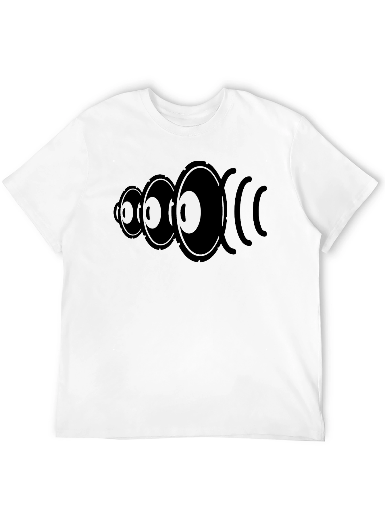 Eye Sound Wave Graphic Tee - Black Cotton Shirt