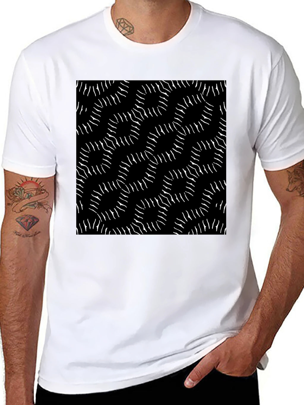 Abstract Pattern Black T-Shirt