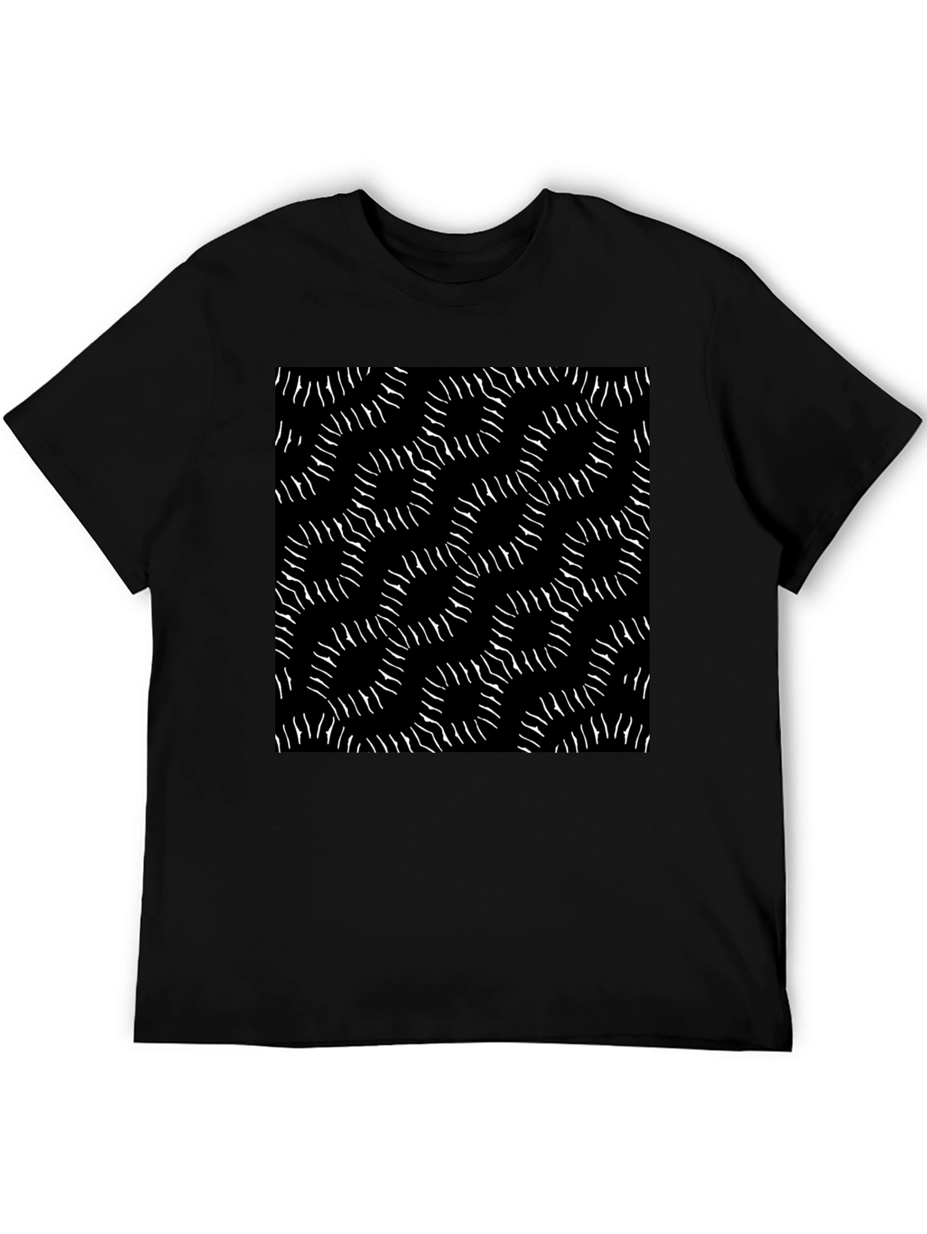 Abstract Pattern Black T-Shirt