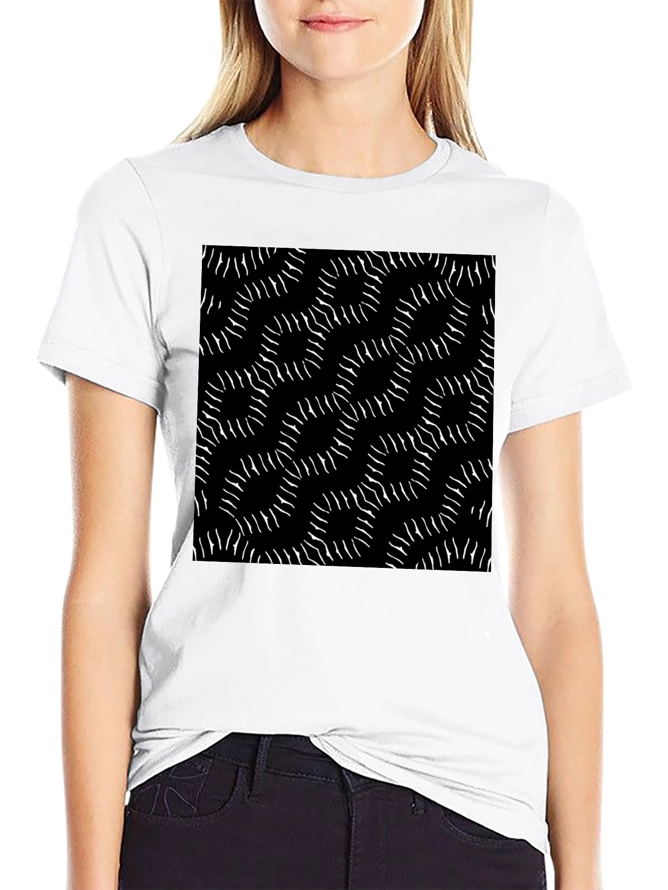 Abstract Pattern Black T-Shirt