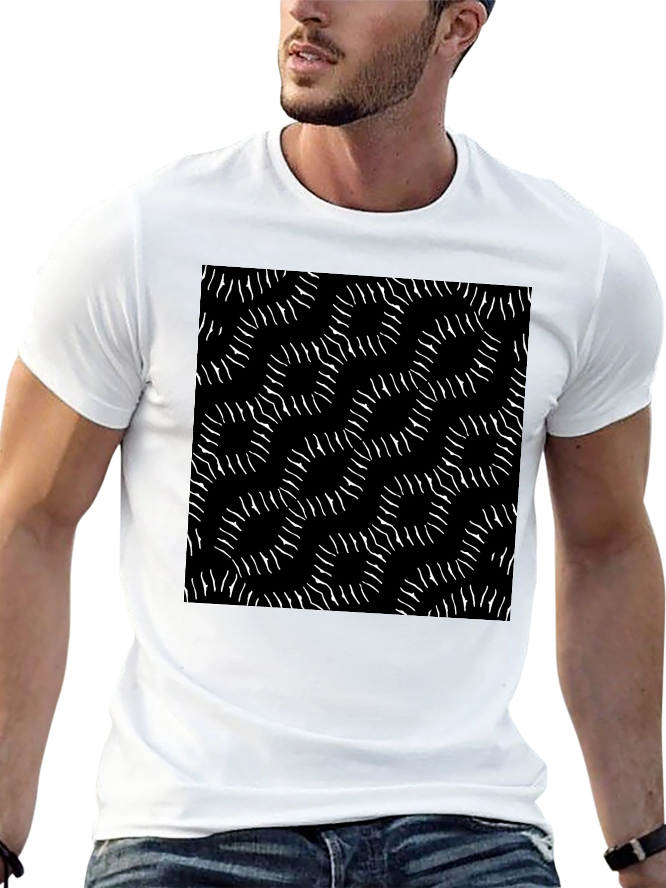 Abstract Pattern Black T-Shirt