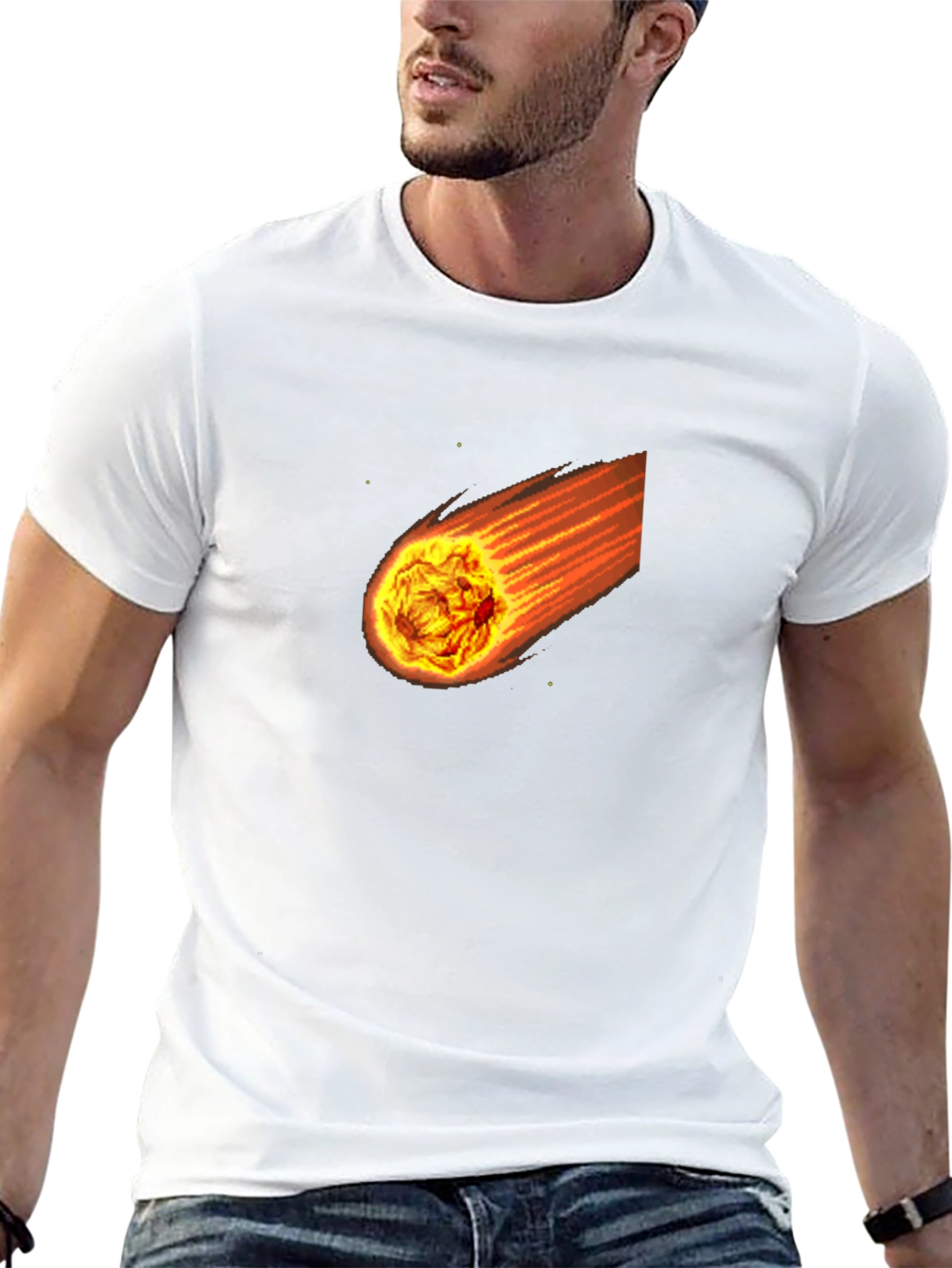 Meteor Black T-Shirt - Fiery Space Graphic Tee