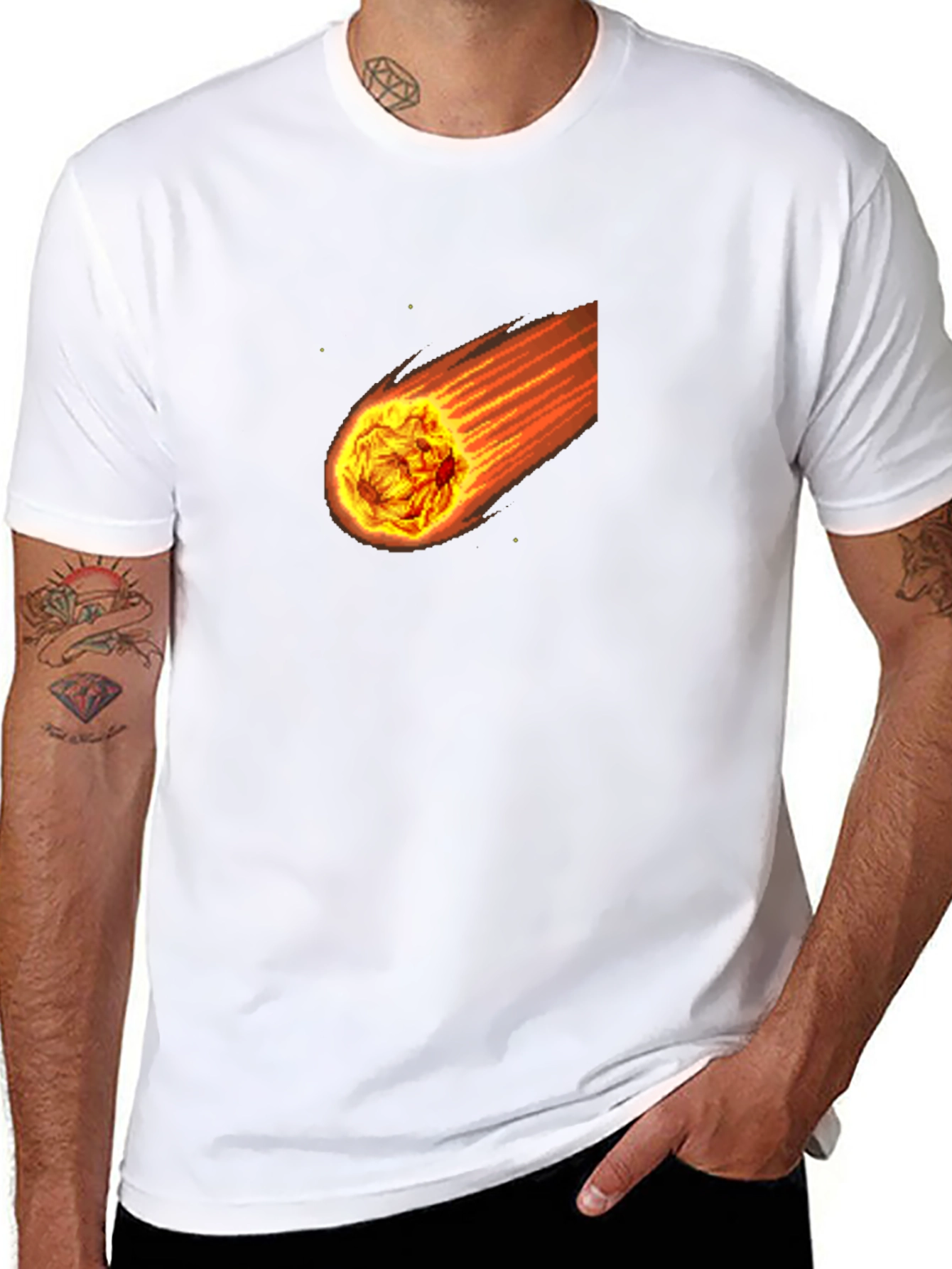 Meteor Black T-Shirt - Fiery Space Graphic Tee