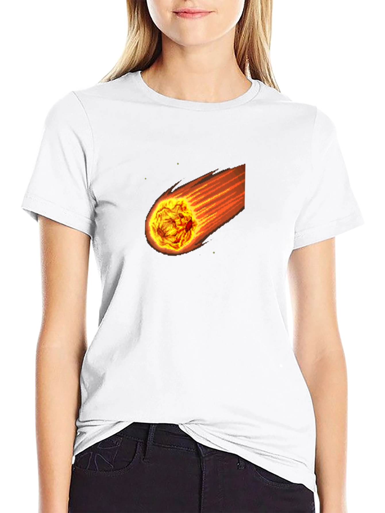 Meteor Black T-Shirt - Fiery Space Graphic Tee