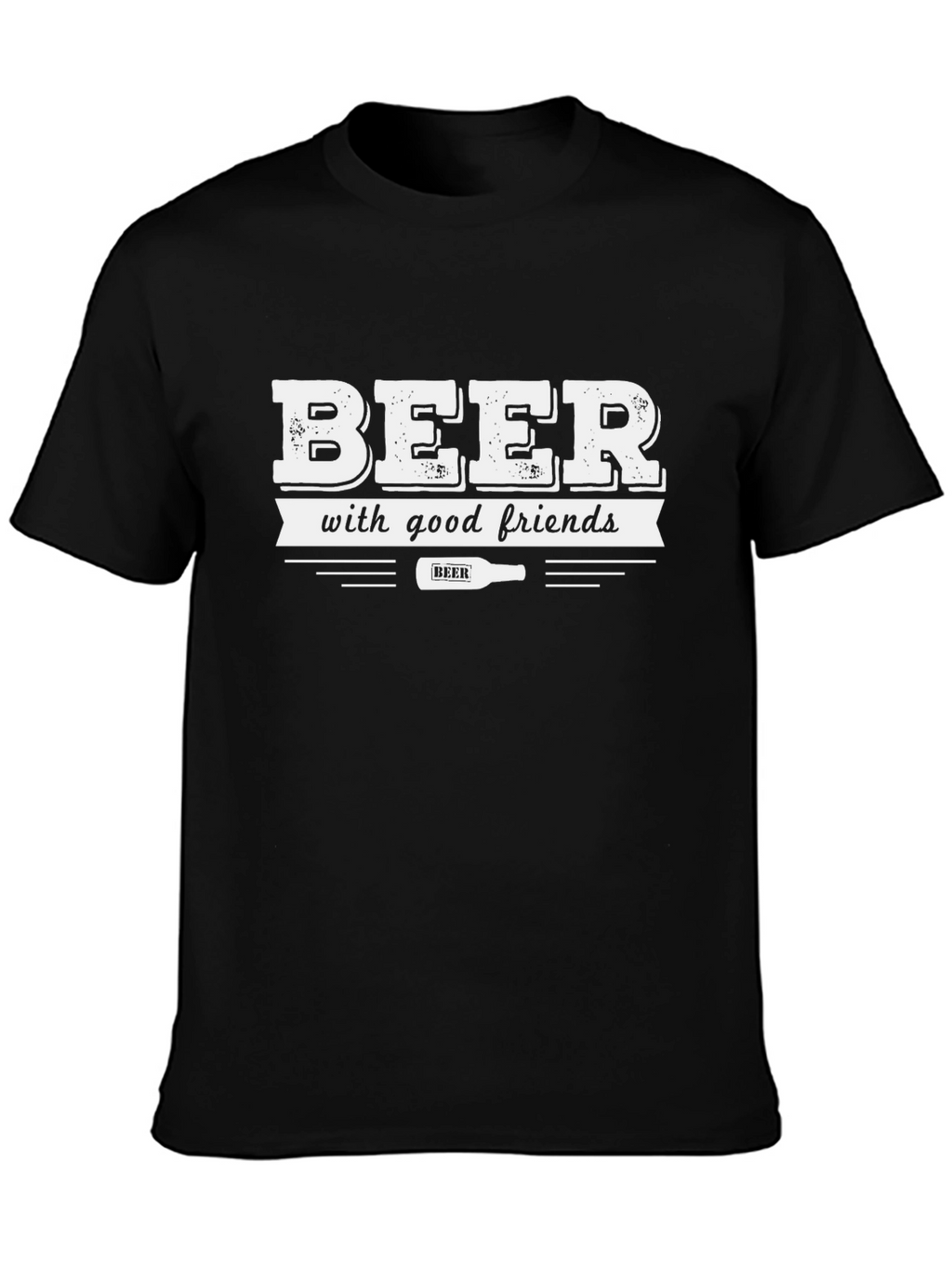 Beer With Good Friends Black T-Shirt