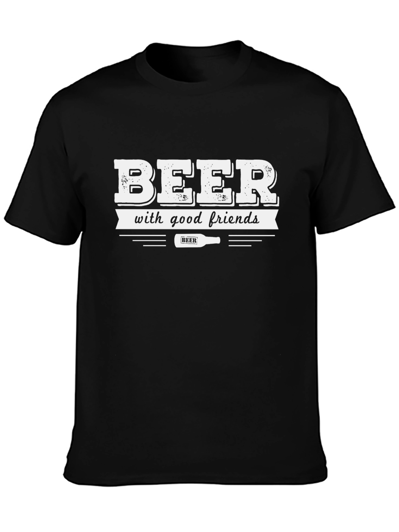 Beer With Good Friends Black T-Shirt