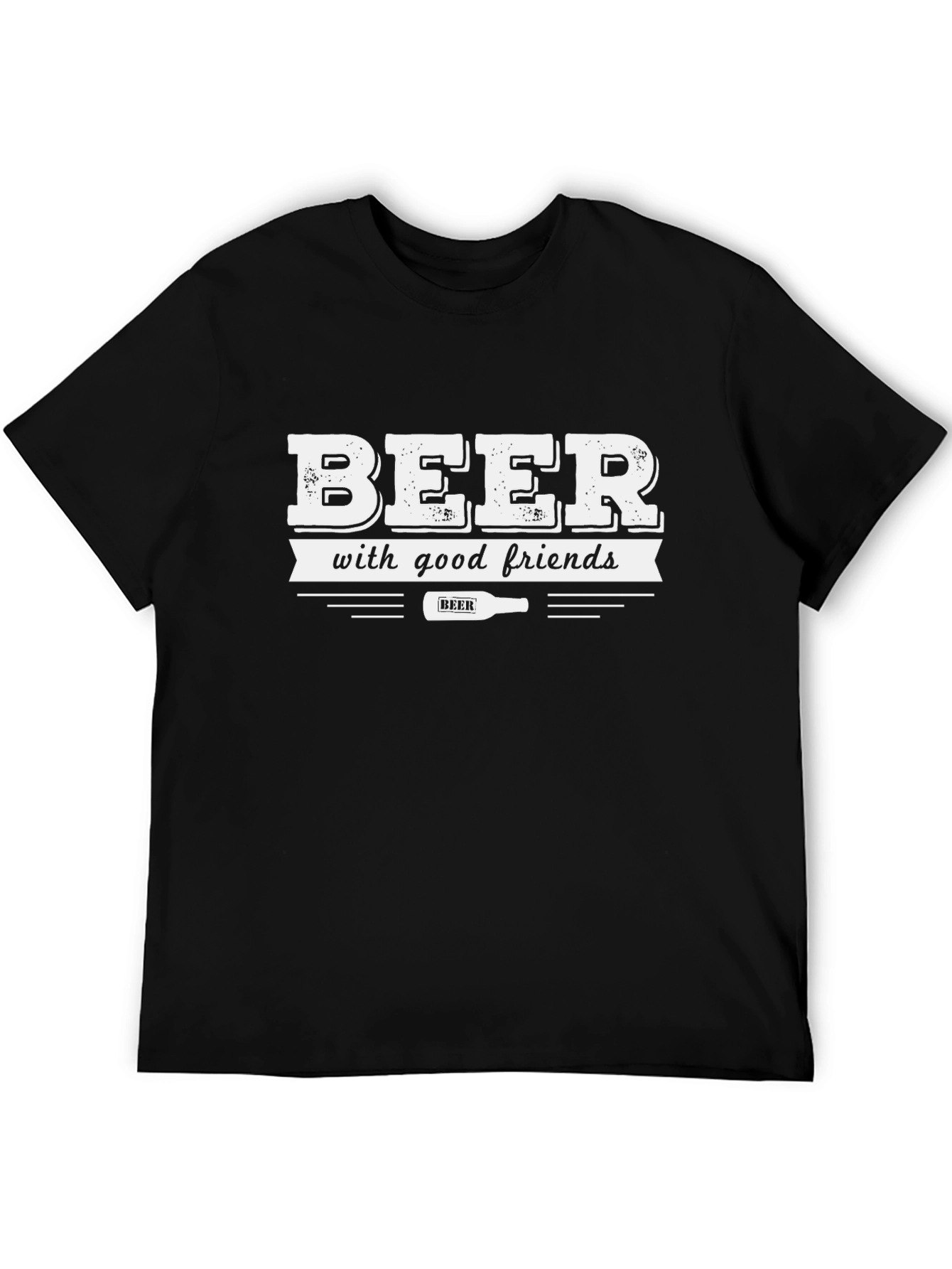 Beer With Good Friends Black T-Shirt