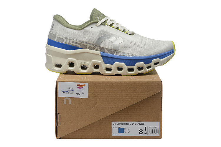 On Running x DISTANCE Cloudmonster 2 White / Lapis
