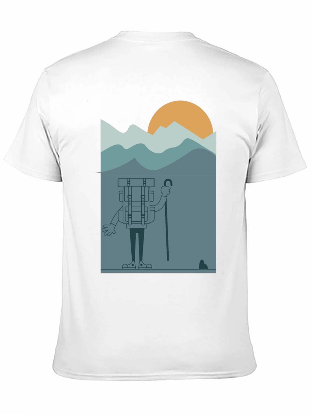 Cartoon Hiker Black T-Shirt