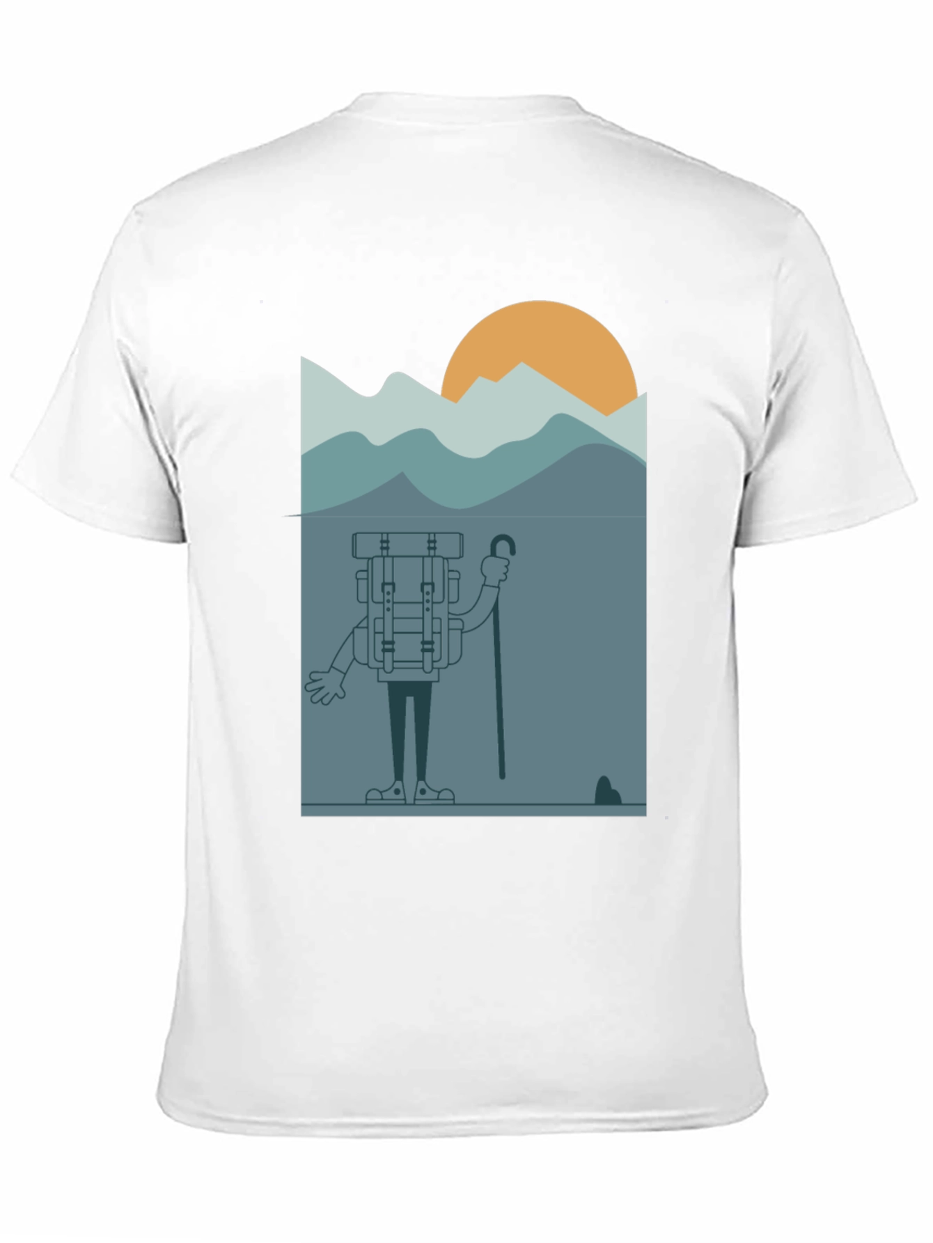 Cartoon Hiker Black T-Shirt