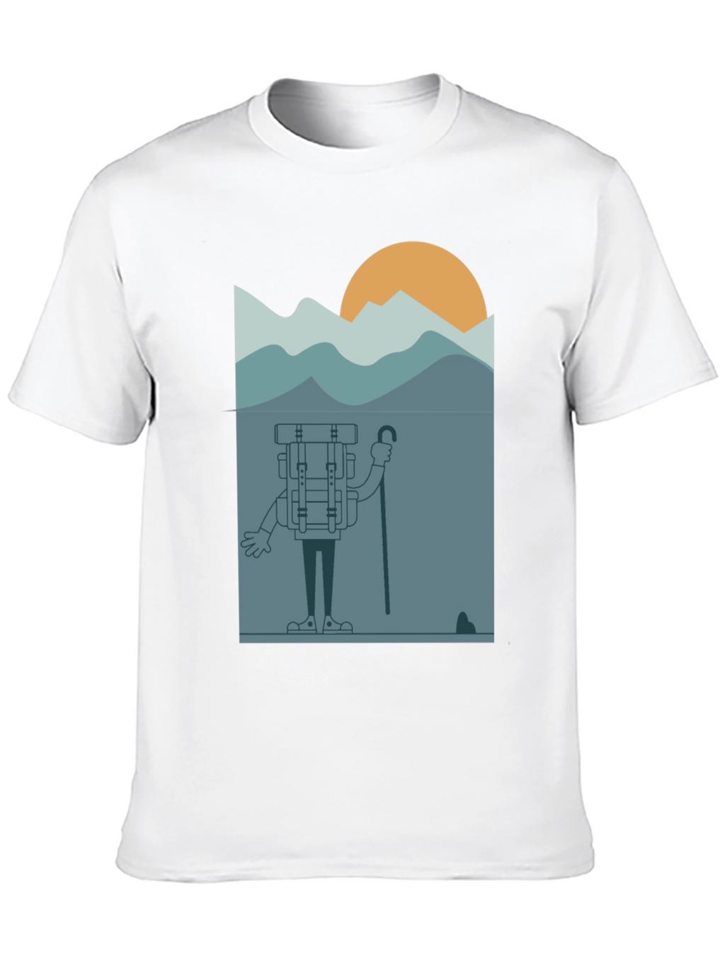 Cartoon Hiker Black T-Shirt