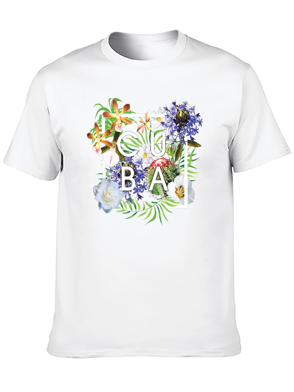 Cuba Floral Graphic Black T-Shirt