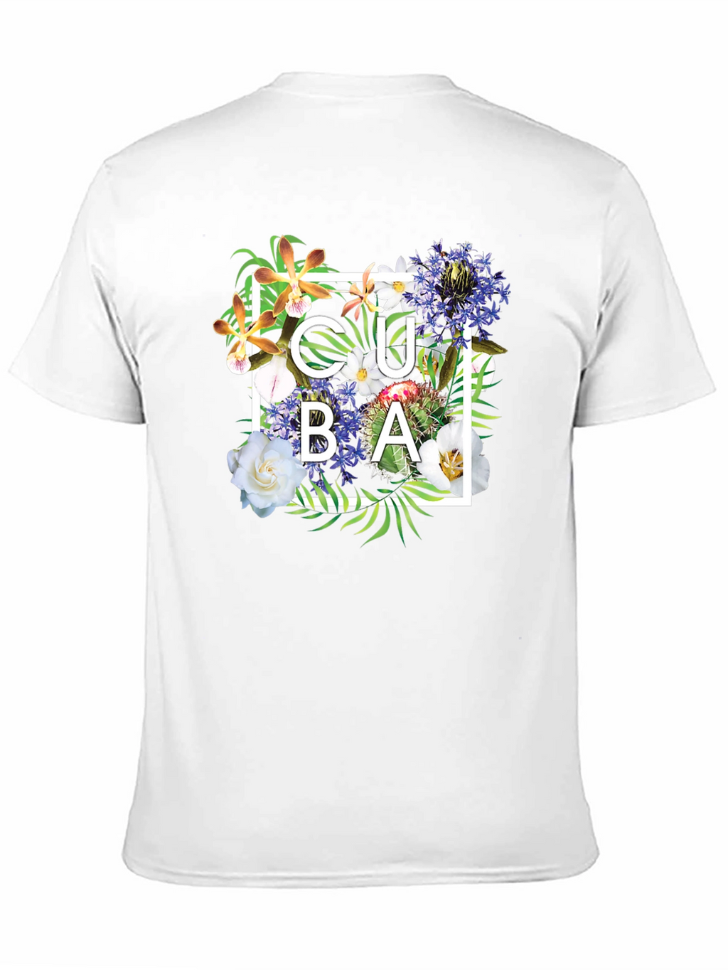 Cuba Floral Graphic Black T-Shirt