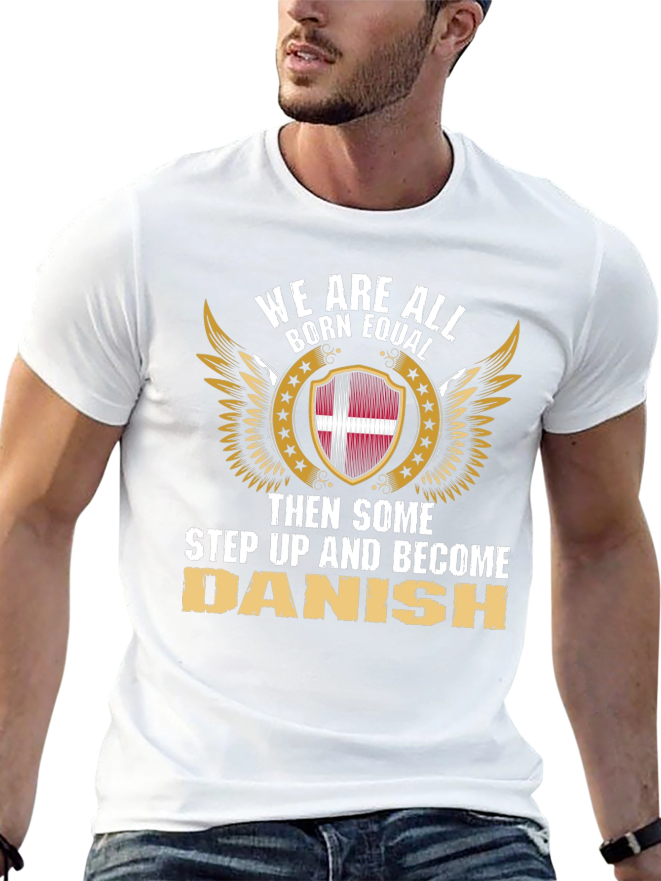 Danish Pride T-Shirt - We Are All Born Equal Graphic Tee