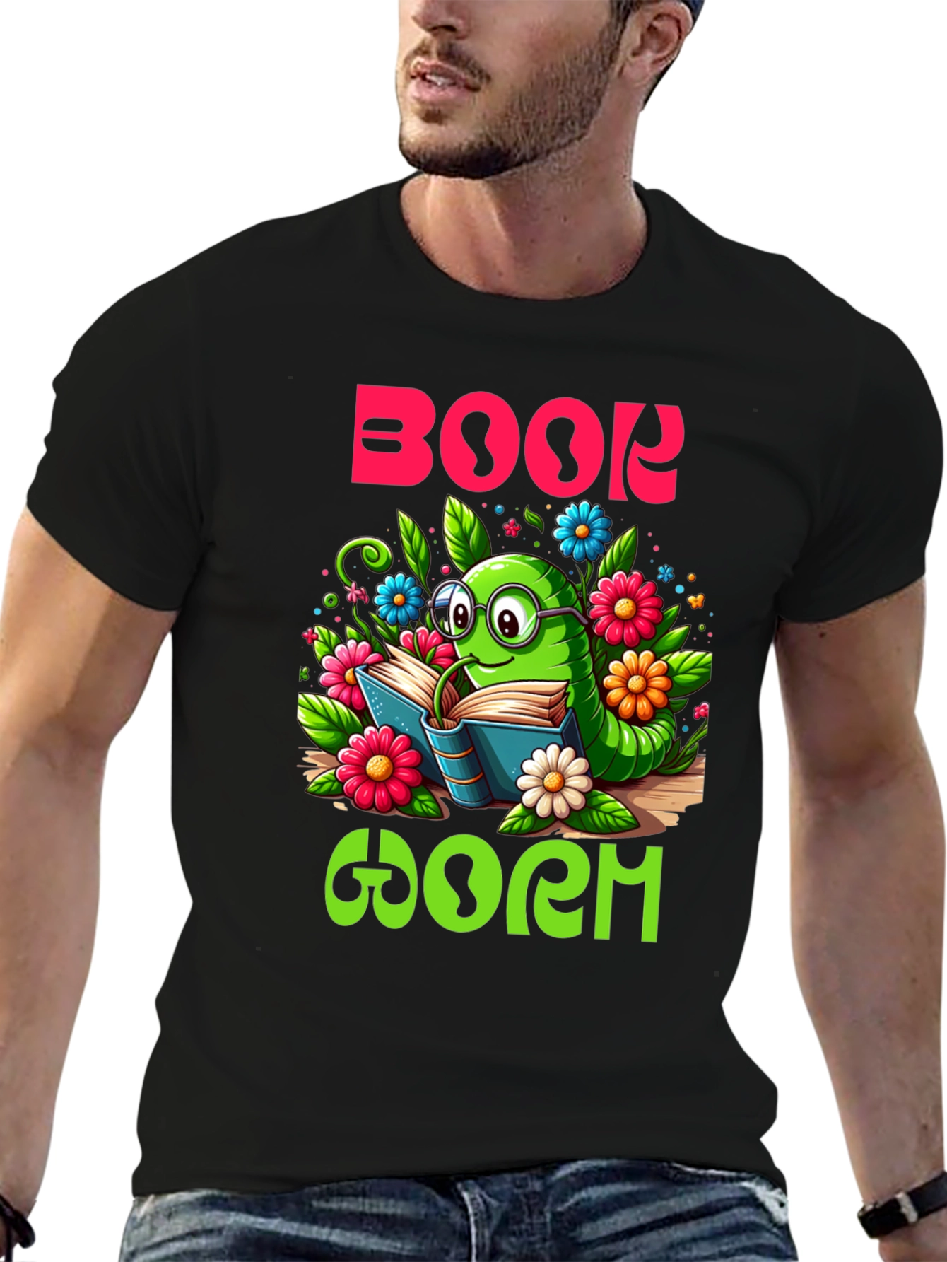 Book Worm T-Shirt - Reading Caterpillar Graphic Tee