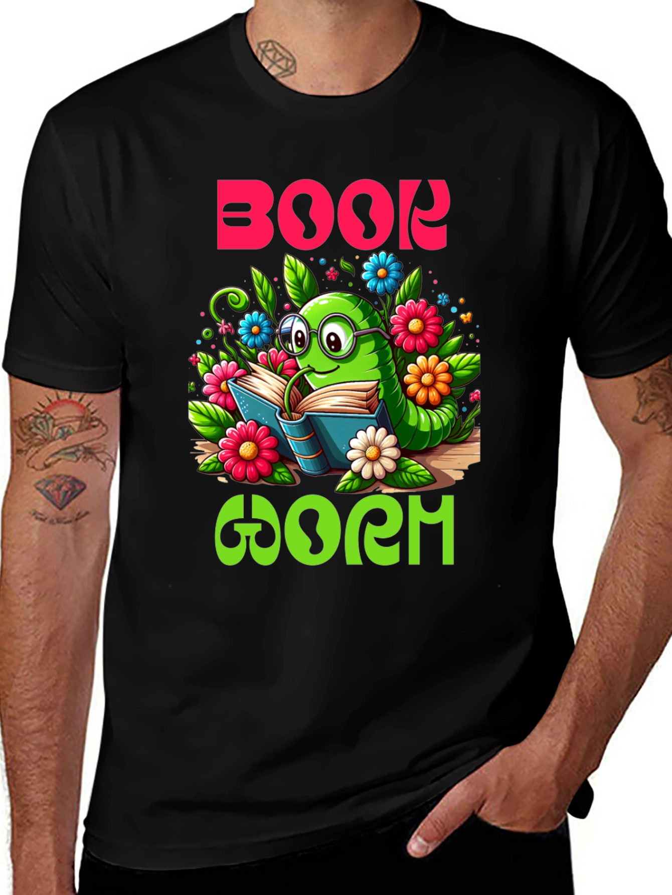 Book Worm T-Shirt - Reading Caterpillar Graphic Tee