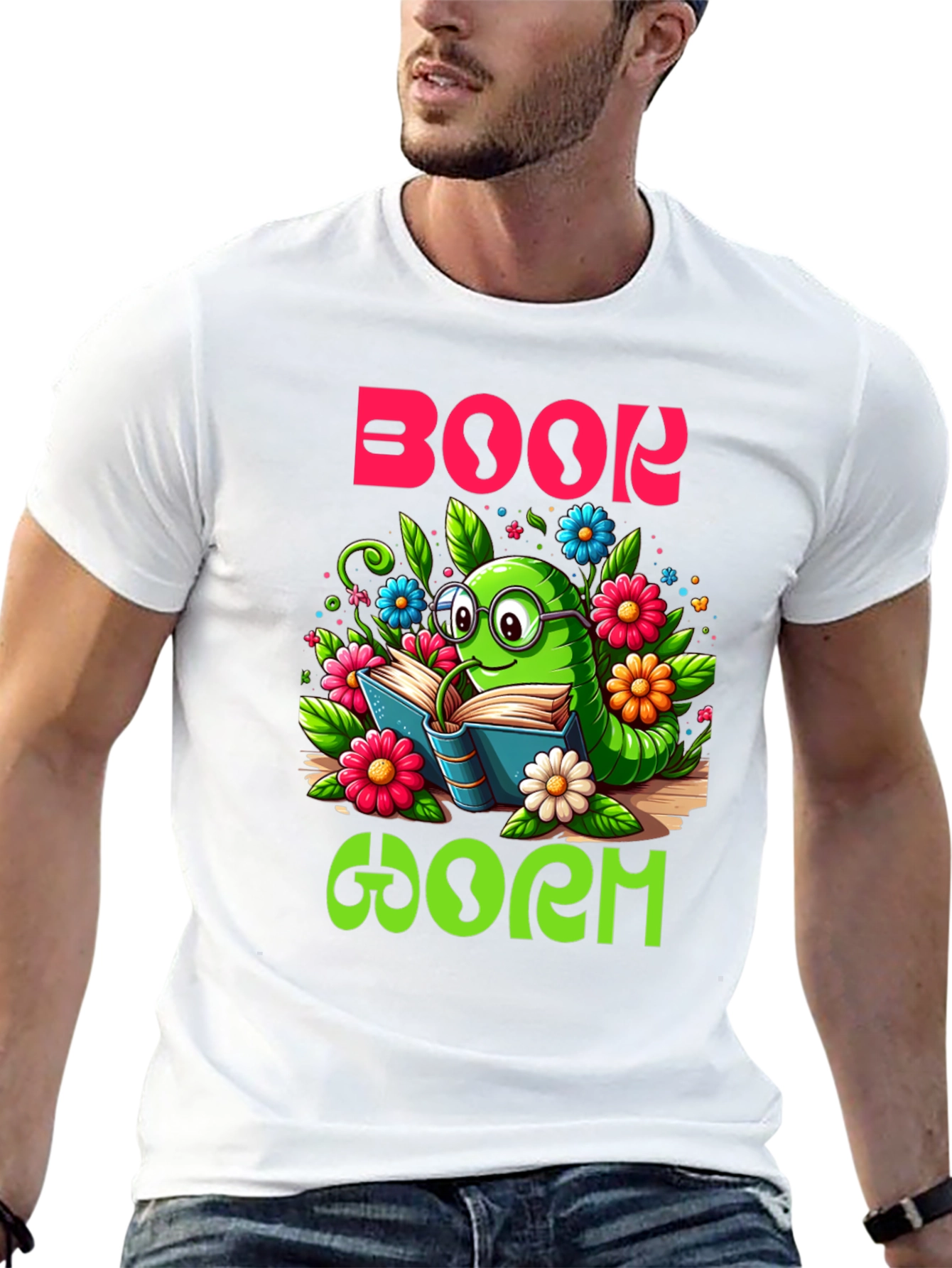 Book Worm T-Shirt - Reading Caterpillar Graphic Tee