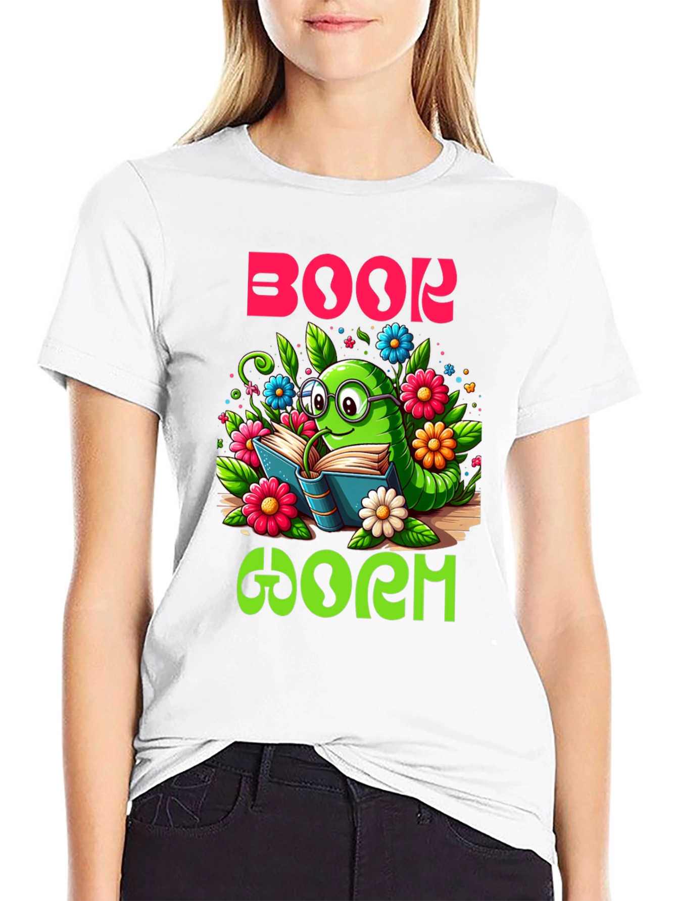 Book Worm T-Shirt - Reading Caterpillar Graphic Tee