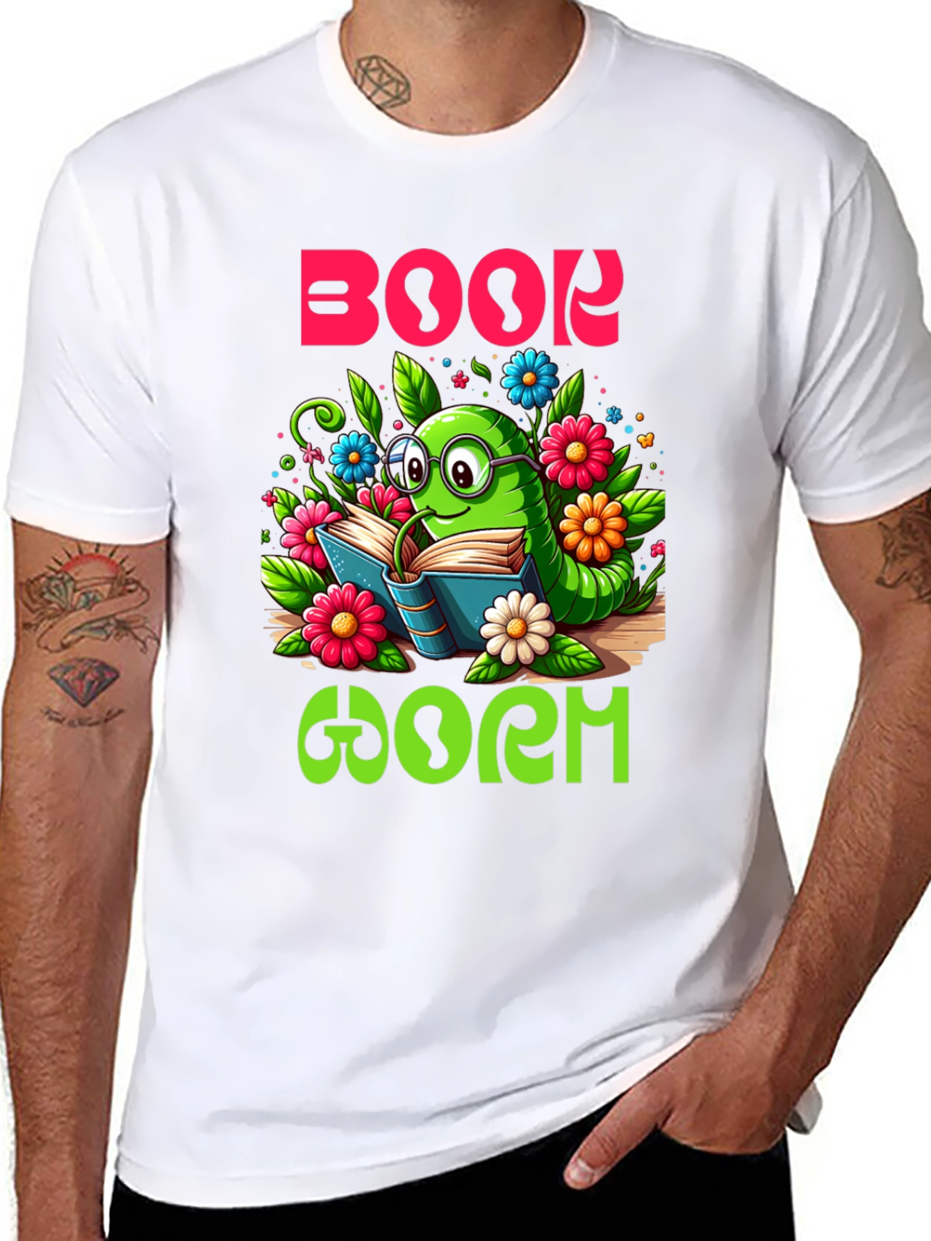 Book Worm T-Shirt - Reading Caterpillar Graphic Tee