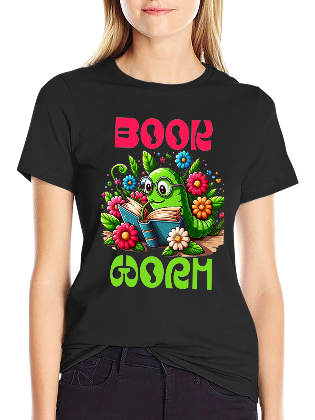 Book Worm T-Shirt - Reading Caterpillar Graphic Tee