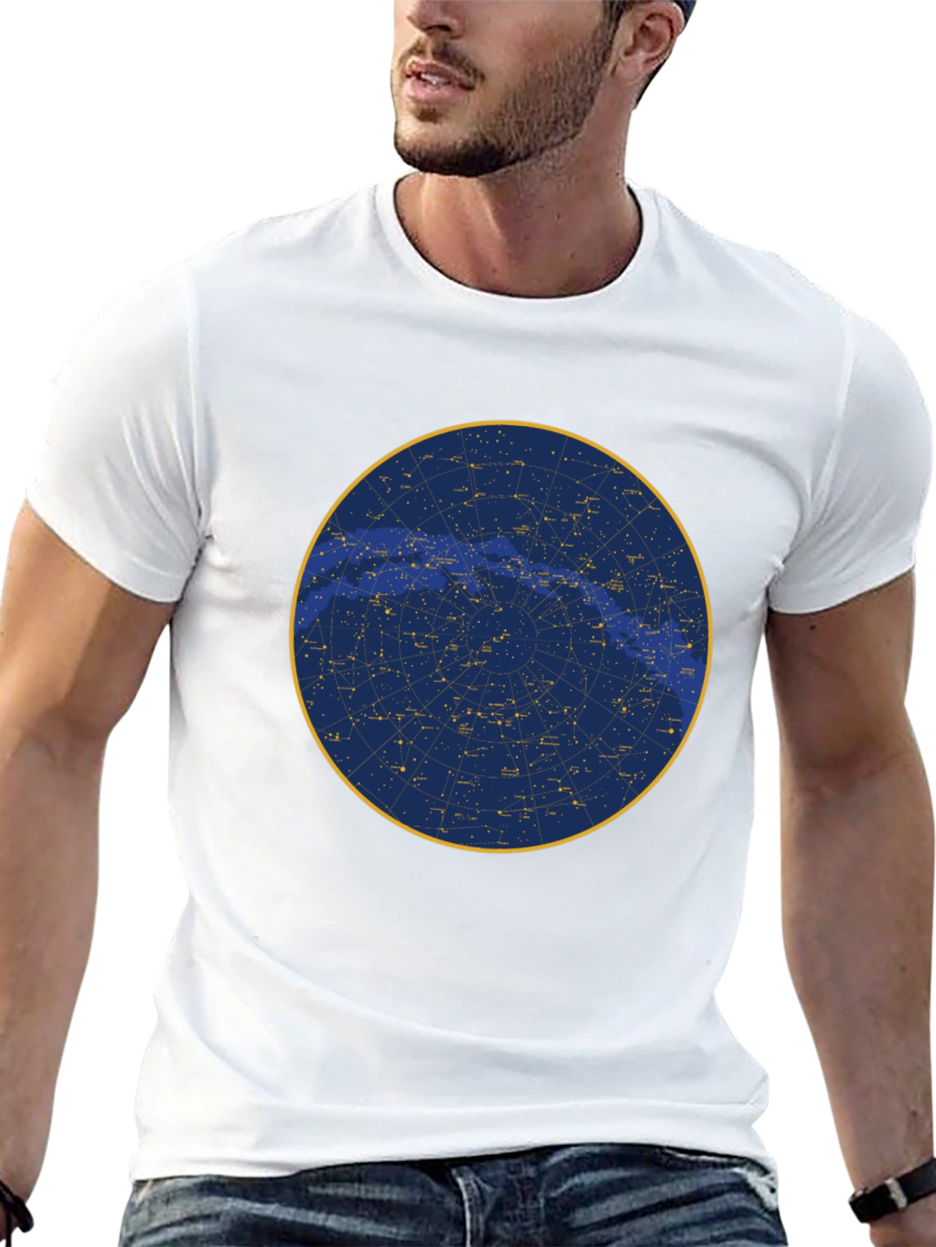 Celestial Constellation Graphic Tee - Black