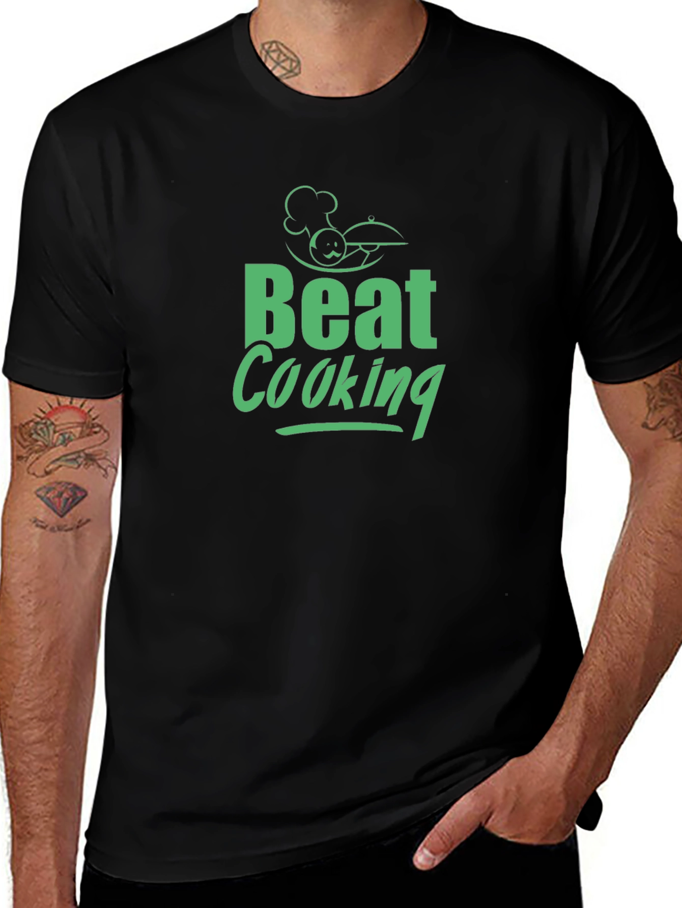 Beat Cooking Black T-Shirt for Chefs