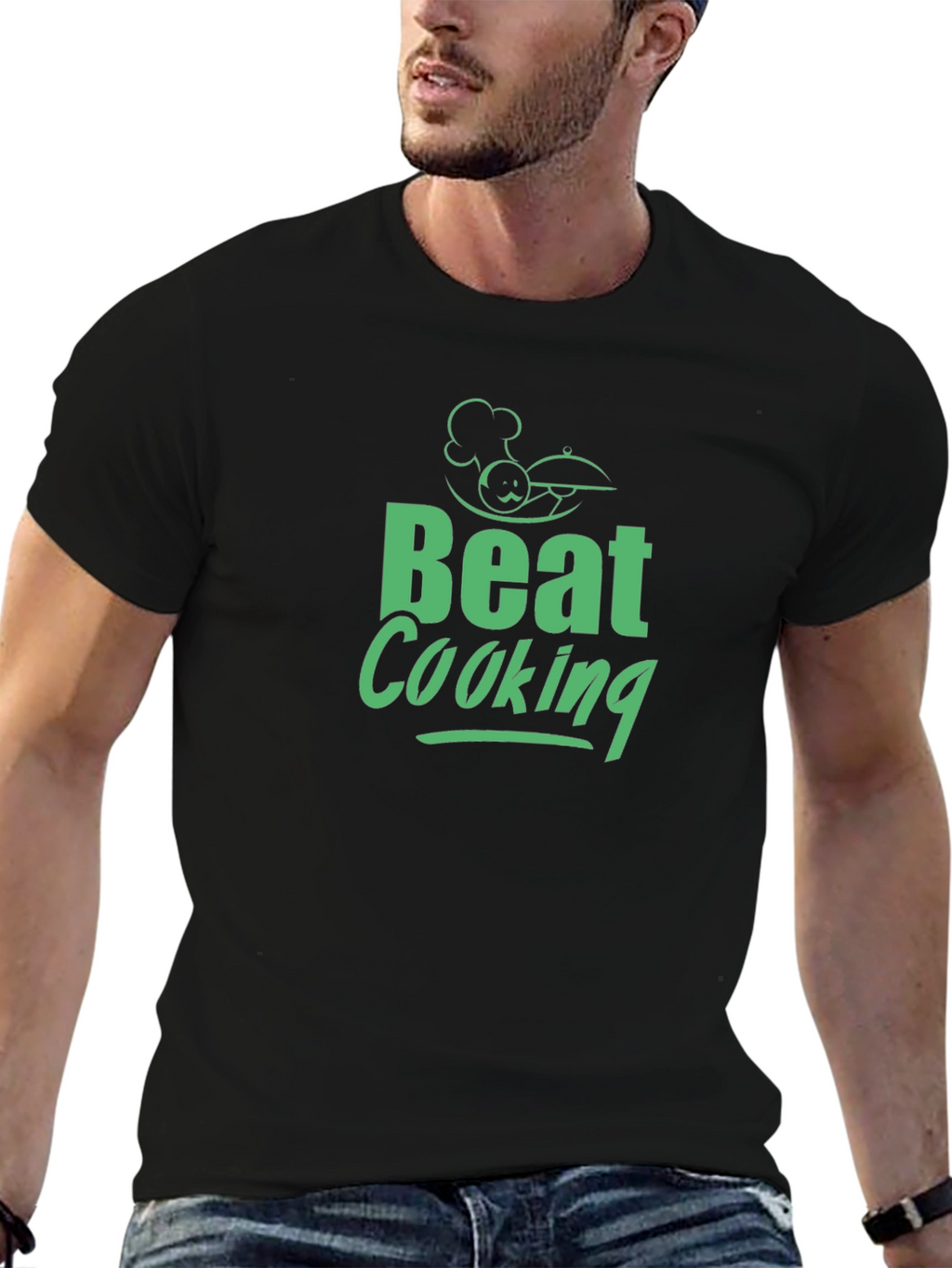 Beat Cooking Black T-Shirt for Chefs