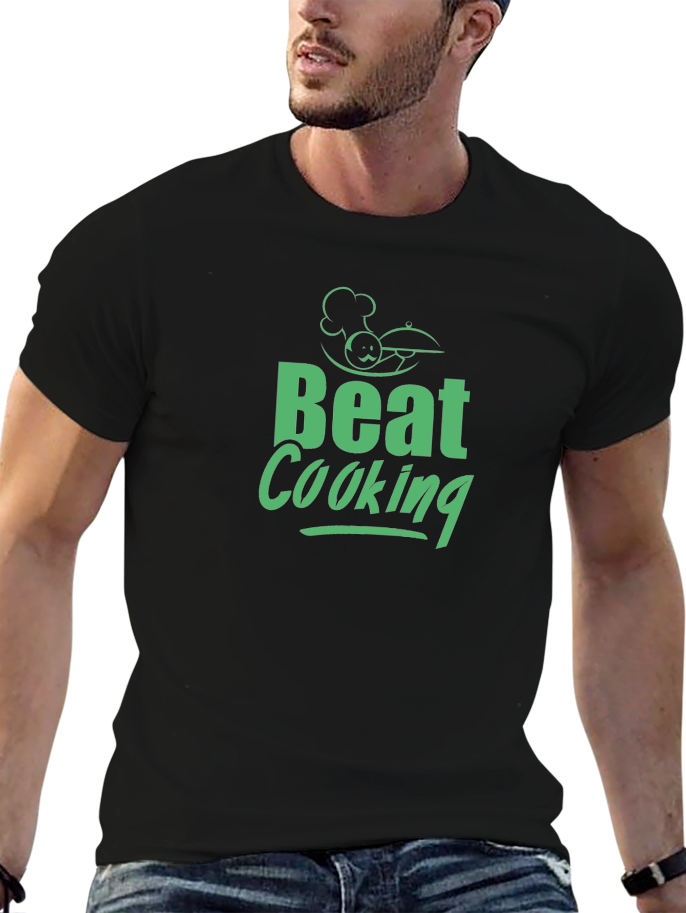 Beat Cooking Black T-Shirt for Chefs