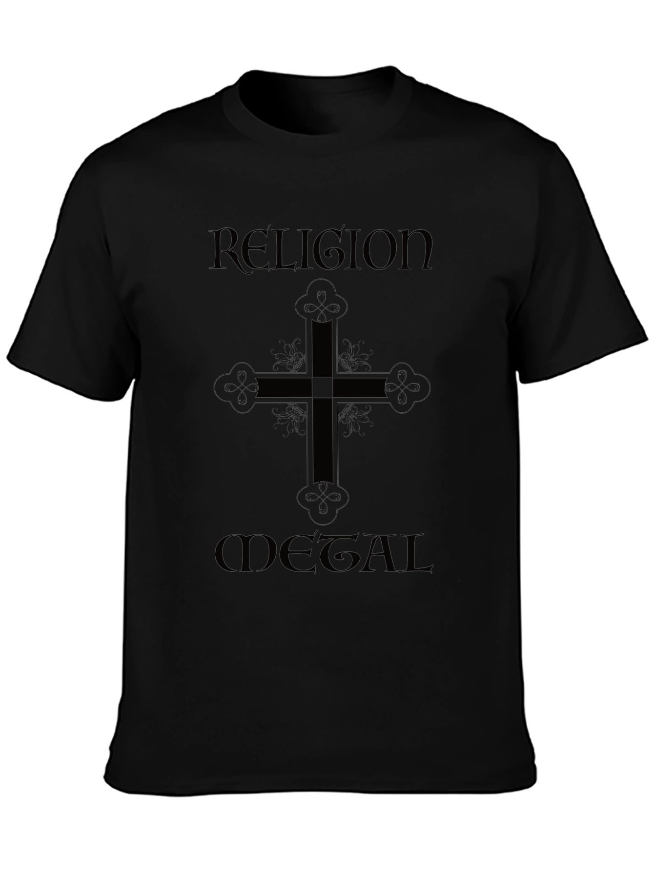 Religion Metal T-Shirt - Black Graphic Tee